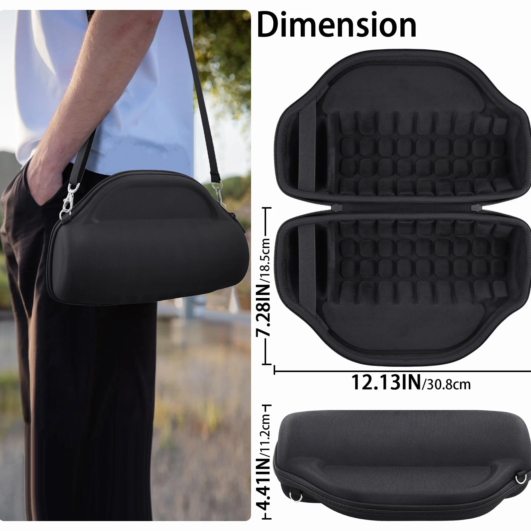 co2CREA Duro Viajar Estuche Funda para JBL Charge 6 Altavoz inalámbrico portátil con Bluetooth Correa Desmontable para Hombros (Caja Solo)