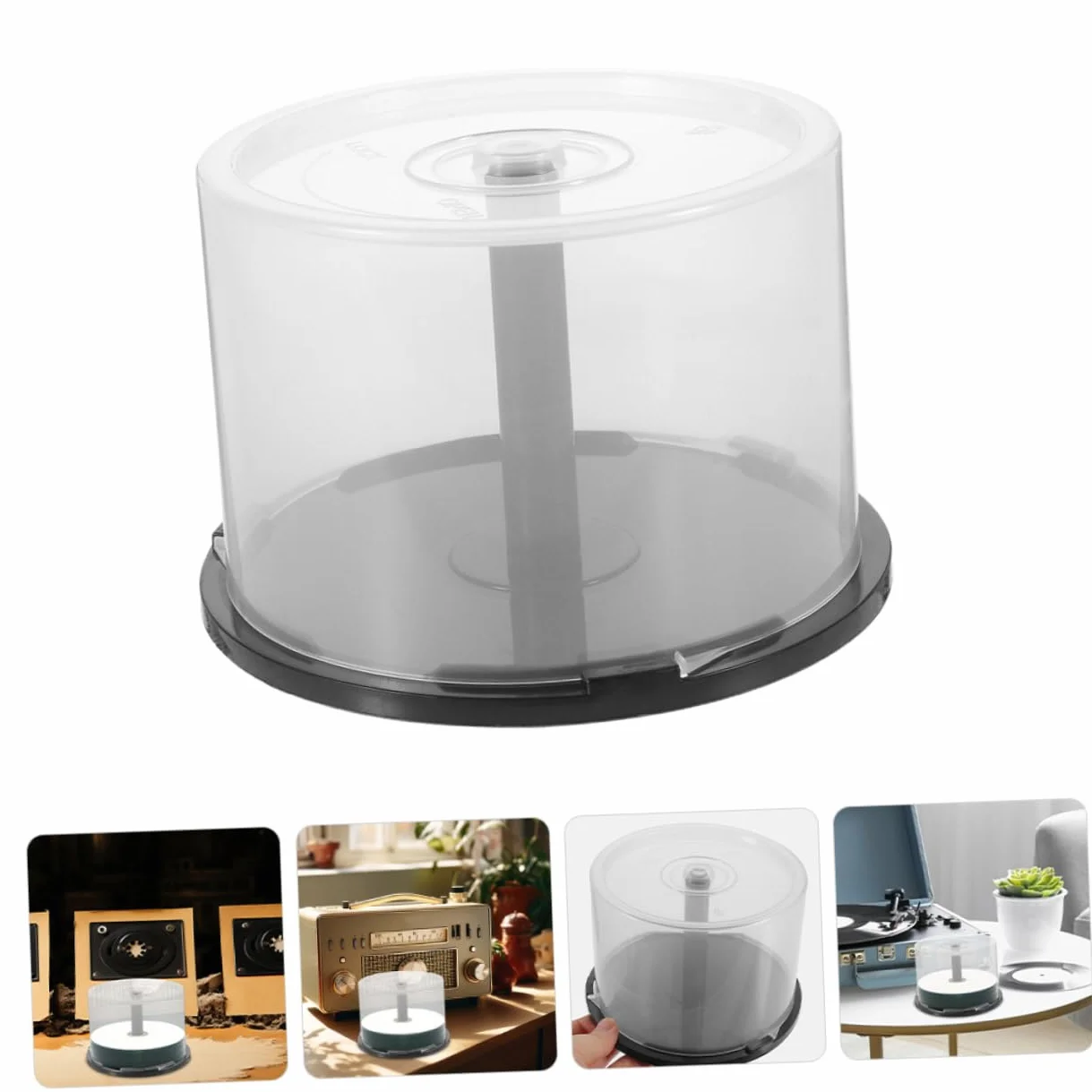 Cabilock 2piezas Caja De Almacenamiento De Cd Transparente De Plástico Organizador De Discos Con Tapa Capacidad Para Cd Dvd Para Mantener Tu Colección Ordenada y Protegida