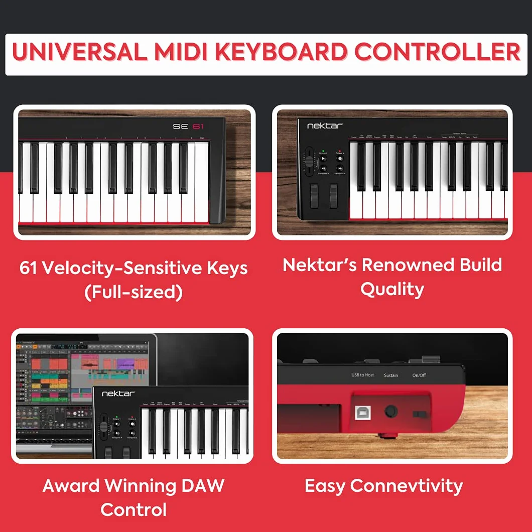 Nektar Teclado controlador MIDI USB SE61 con integración Nektar DAW