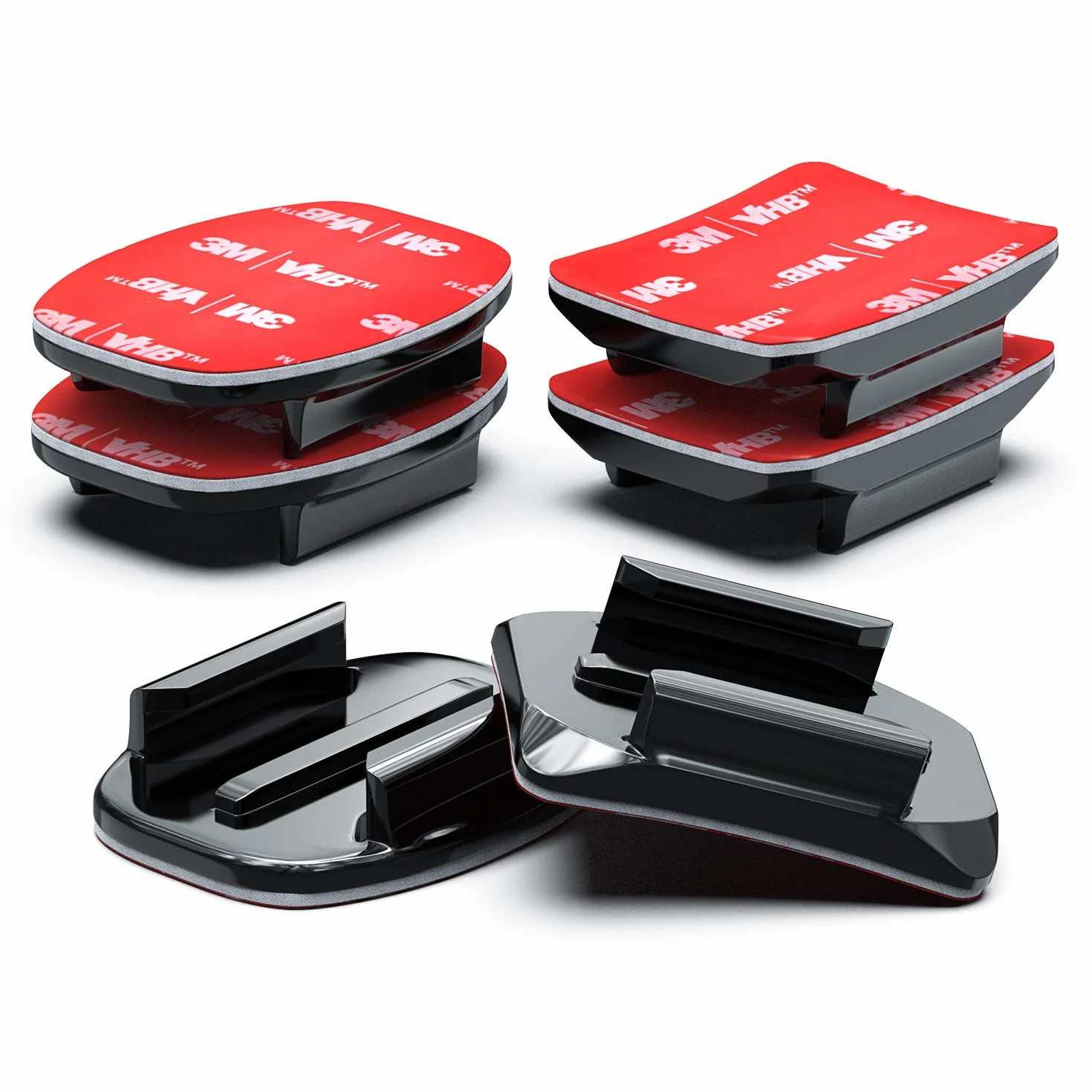 Soportes Adhesivos Pegatinas 3M Monturas Curvo Casco Plano Compatible con GoPro Hero 13 12 11 10 9 8 7 6 5 Session dji Cámaras de Acción (6 Paquetes)