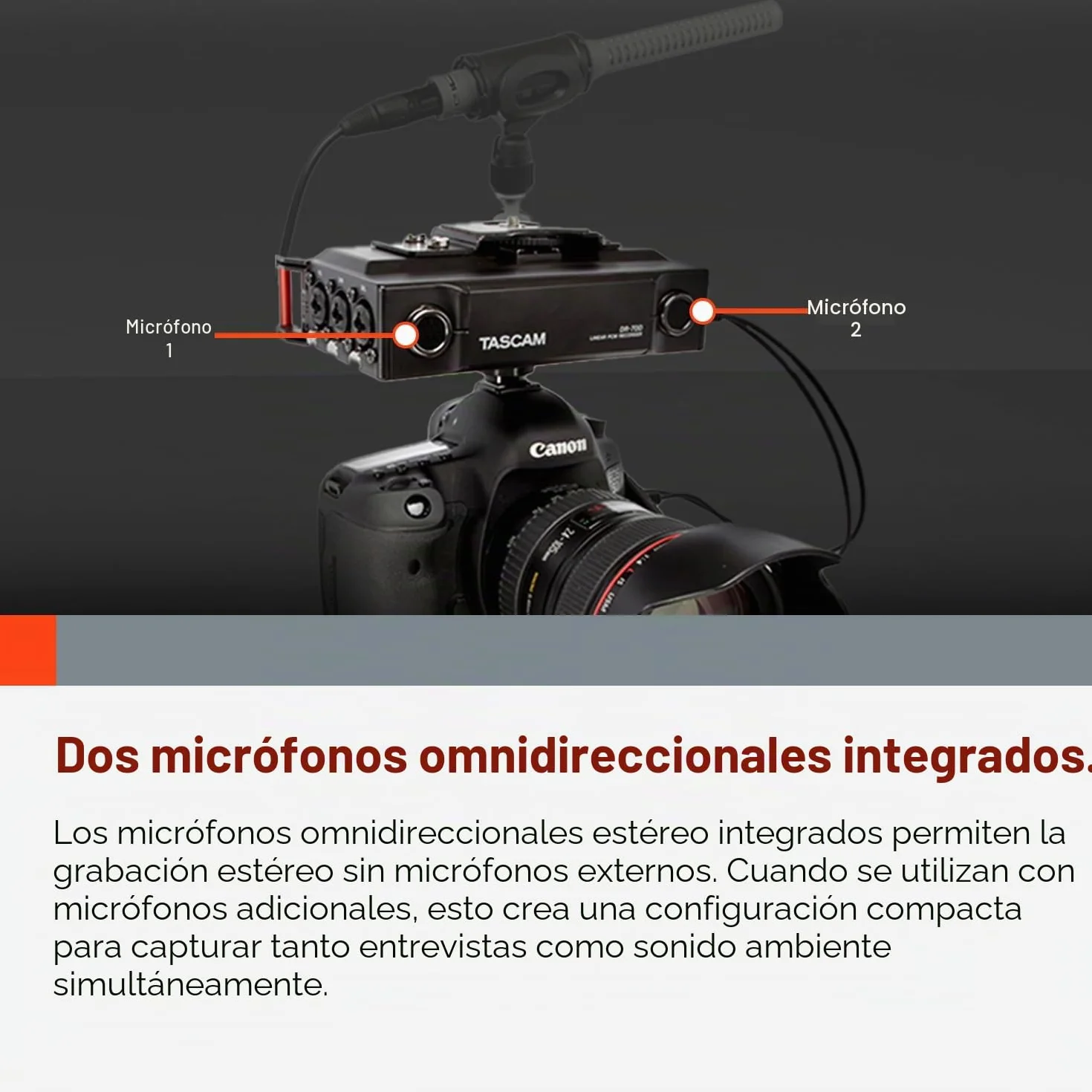 TASCAM Grabadora de audio portátil de 4 canales para videógrafos, 4 entradas combinadas XLR/TRS, 2 micrófonos internos, limitador, filtro HP (DR-70D)