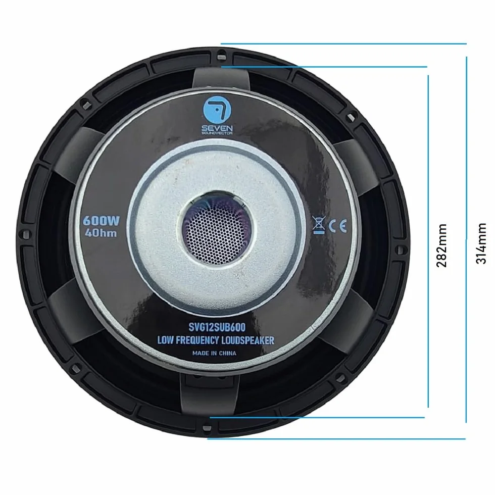 Seven Soundvector SVG12SUB600/4 Subwoofer 12" 600W AES 1200W Peak 4 Ohm Profesional