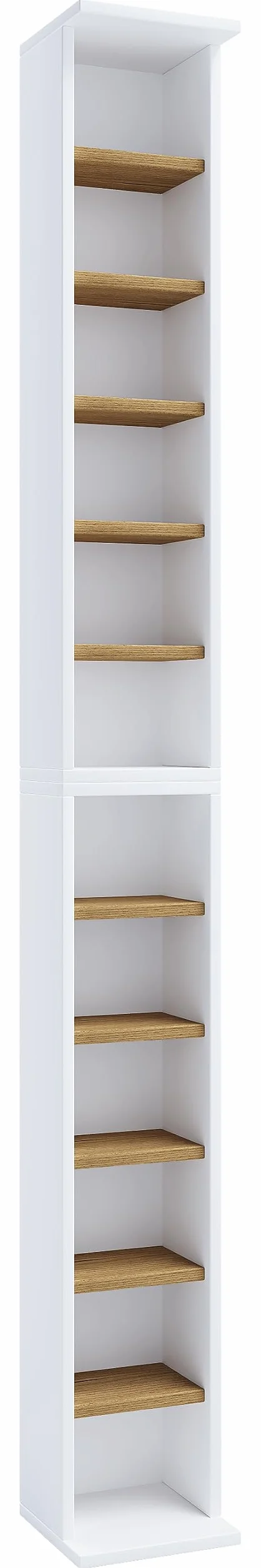 VCM Bigol - Estantería Decorativa de Madera para CD y DVD, Color Blanco y Roble