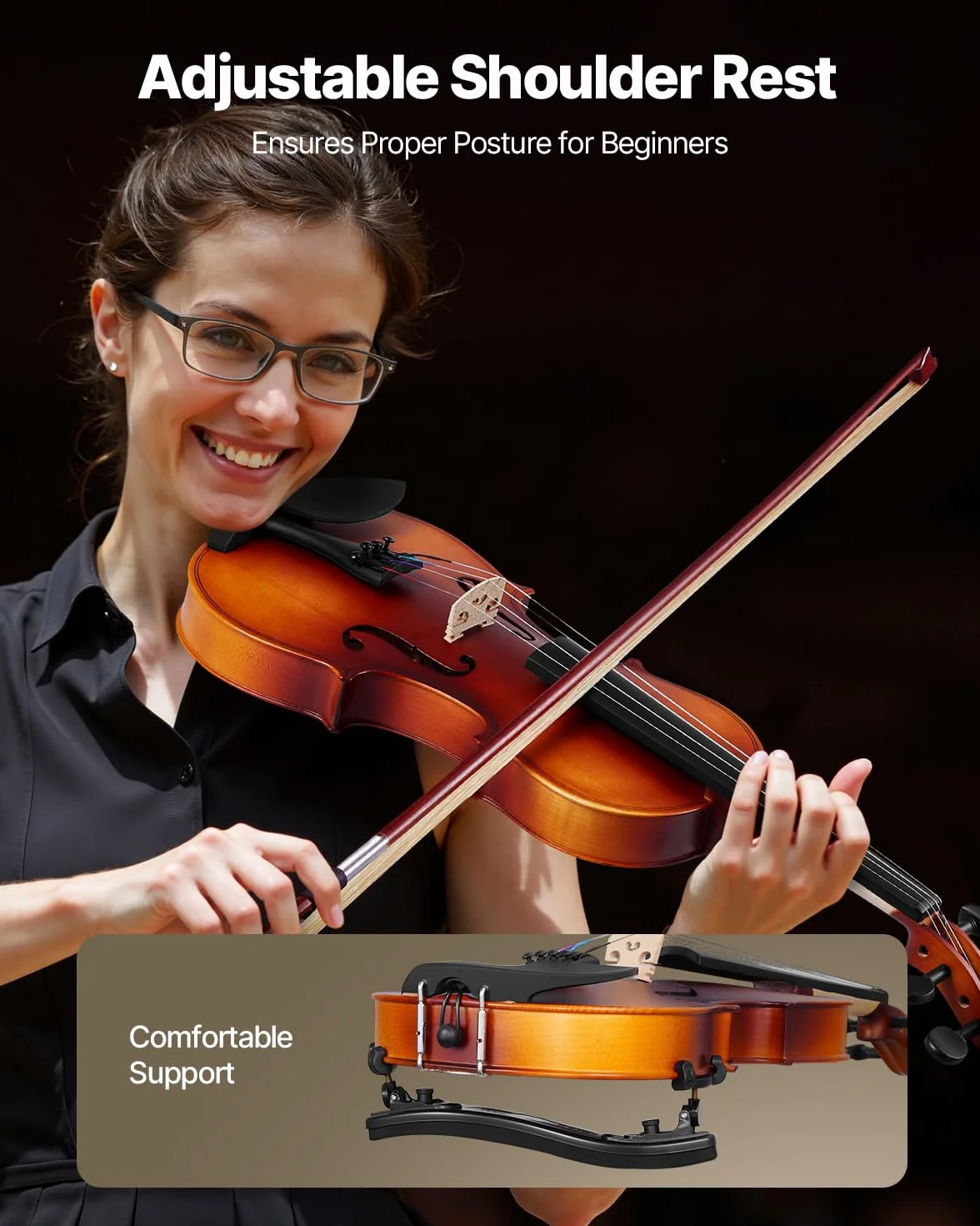 VEVOR Violín de 355 mm de Tamaño Completo, Kit de Violín con Estuche Rígido, Resina, Arco, Hombrera, Puente, Afinador y Cuerdas Adicionales, Instrumento Musical Profesional para Estudiantes, Marrón