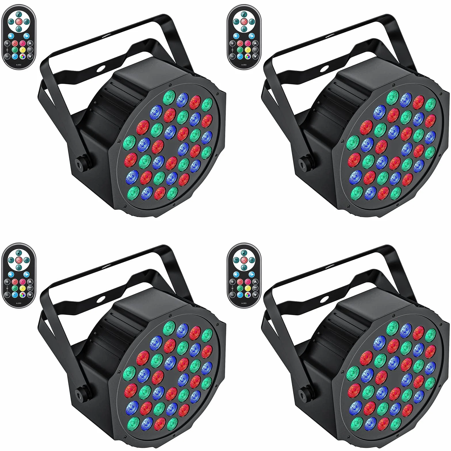 UKing 4PCS Foco Par LED, RGB 36 LED Luces de Escenario con Control Rmoto, Disco Efectos de Iluminación 7 Modos para Bodas Luces de Fiesta de Navidad