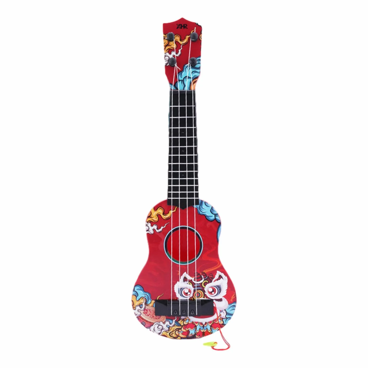 Ukelele Infantil, Juguete Musical, Instrumento de Cuatro Cuerdas, Material Didáctico para Niños Pequeños, Afinable, Compacto, Portátil, Perfecto para, Rojo