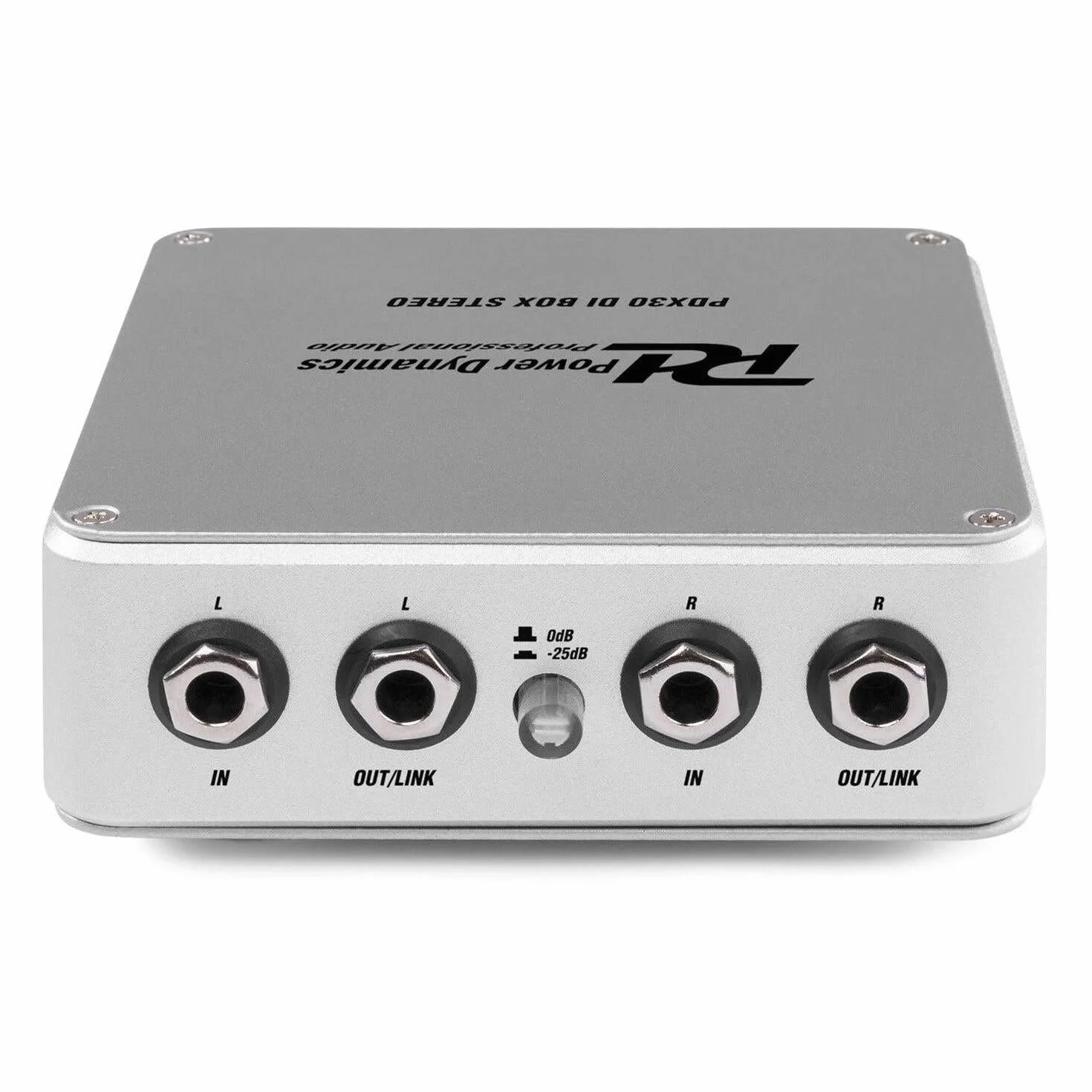 Power Dynamics PDX30 Caja DI Estéreo - Caja DI Profesional, Salida XLR balanceada, Entrada/Salida de Jack estéreo de 6,3 mm, alimentación conmutable: Pila de 9 V/alimentación Phantom de 48 V