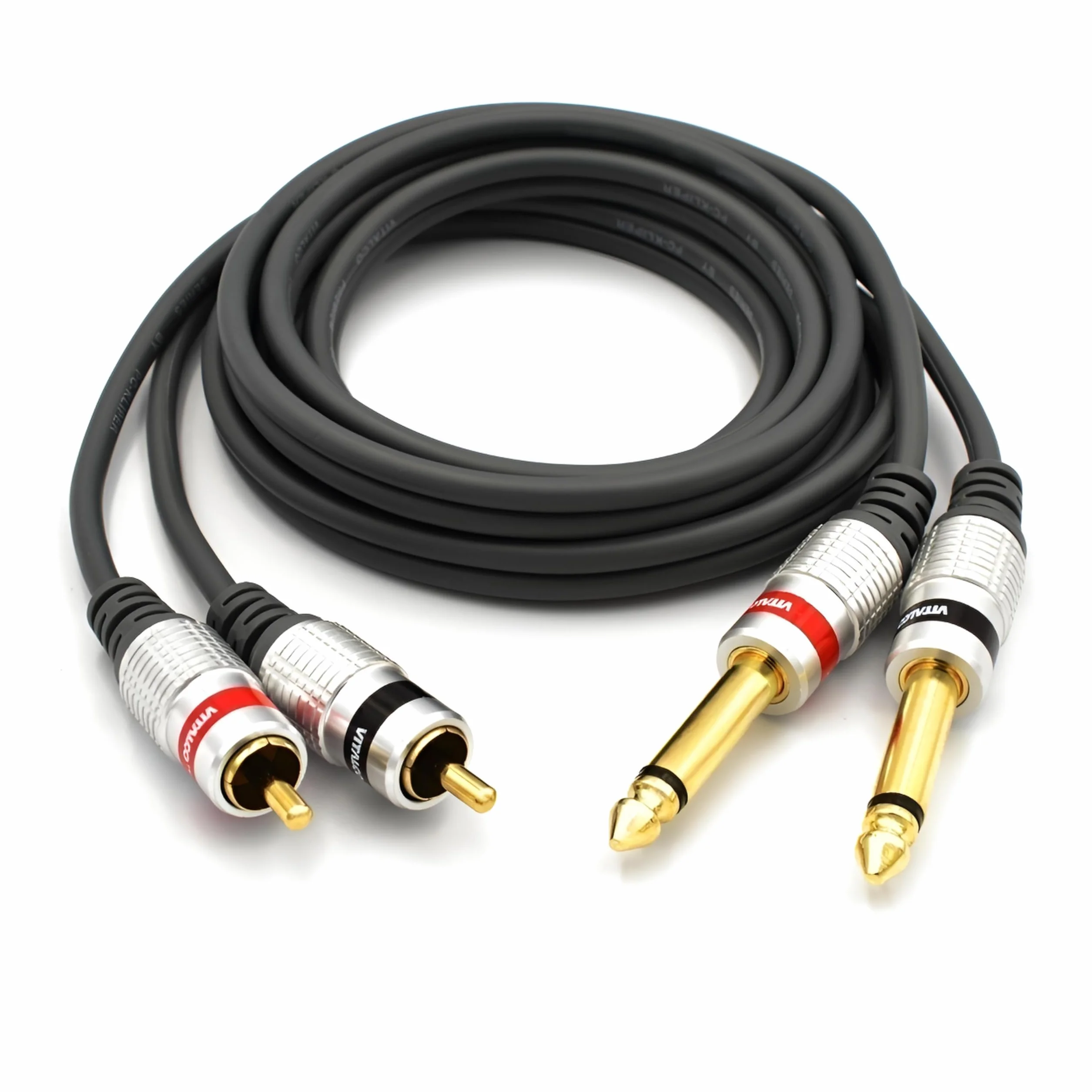 Cable RCA a 2X Macho a Jack 6,3 TS 1,5M Audio Adaptador