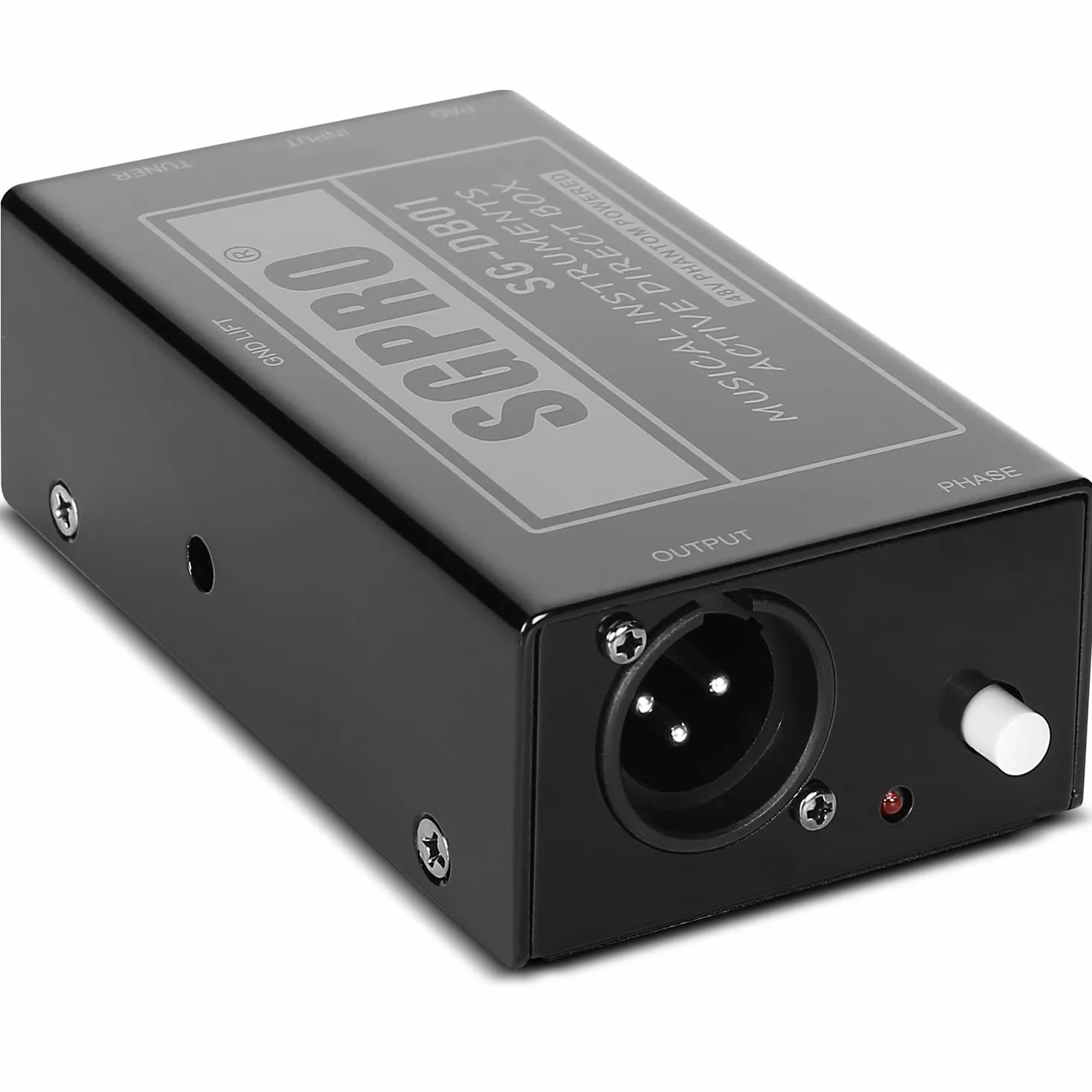 SGPRO Active Direct Box, DI Box para Instrumentos en Vivo o de Grabación como Guitarra y Teclado Actuación en Vivo o Estudio 1/4 de Pulgada a XLR, Alimentado por Fantasmas y Levantamiento de Tierra