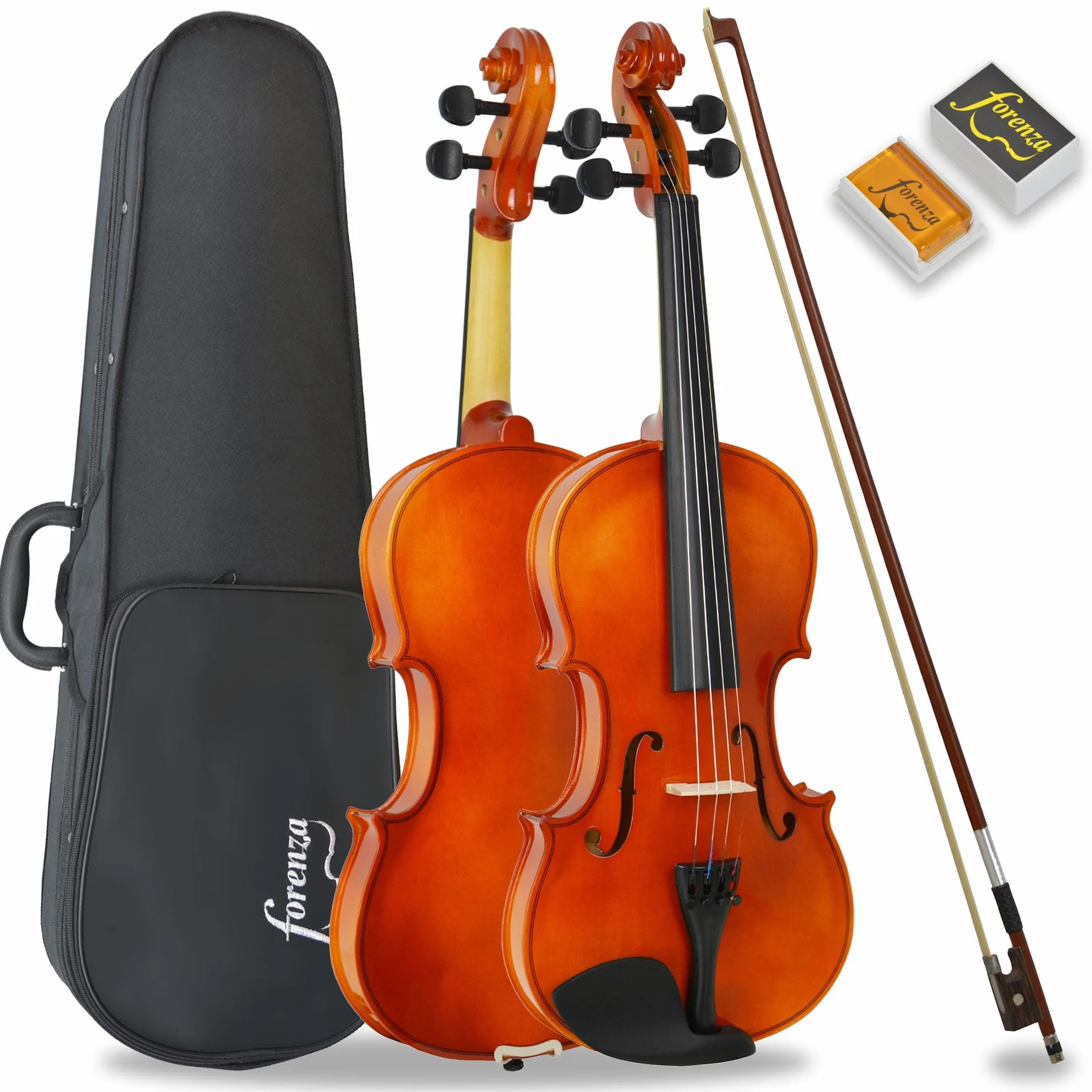 Forenza Uno Serie 4/4 Atuendo De Violín De Tamaño Completo Para Principiante Con Estuche Dura Ligera, Arco De Madera, Colofonia, Cuerdas De Núcleo De Acero