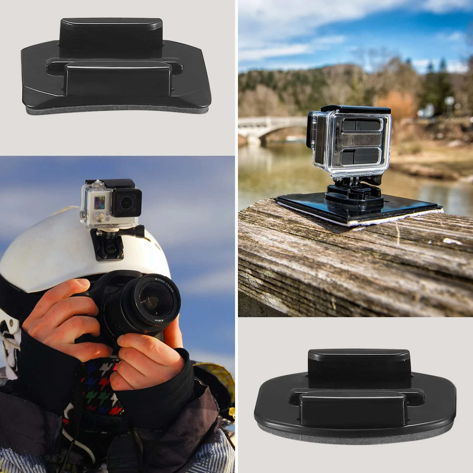 20 Set Compatible con Gopro Pegatinas para Casco, Almohadillas Adhesivo de Montaje, Adhesivos Pegatinas Almohadillas Plana Curvada compatibles con GoPro Hero Session/4/3/3+/2 Cámara de Acción