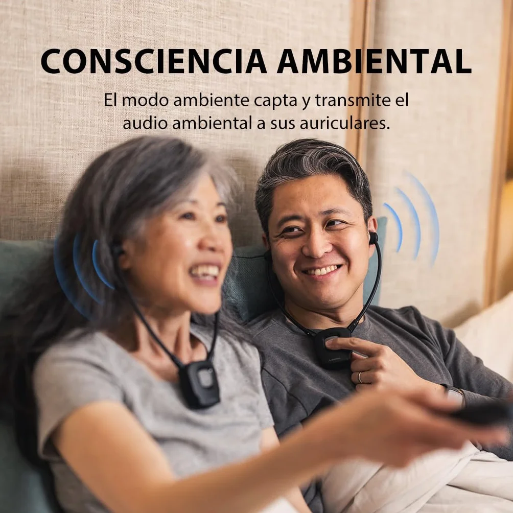 Avantree HT3831 – Auriculares TV Inalámbricos con Control de Volumen L/R, Ampliable hasta 10 Auriculares, Ideal para Familias