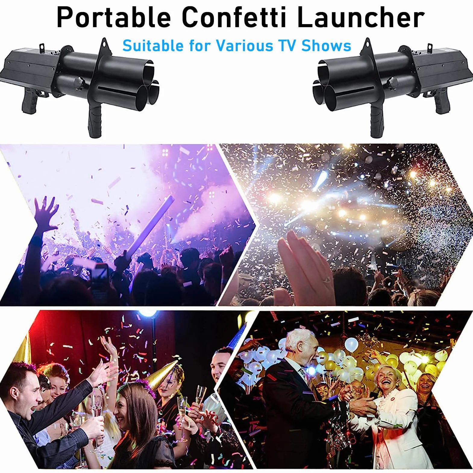 RayGenius CañóN De Confeti, CañóN De Confeti EléCtrico, Lanzador De Confeti Profesional para Eventos, Fiestas, Discotecas, Bodas, Conciertos.