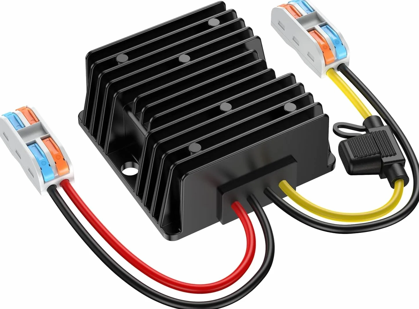 12V a 24V Step up Converter, Convertidor Transformador 15A 360W Convertidor 12v a 24v con Fusible Impermeable Y Bloque de Terminal Rápido, DC DC Converter para Carrito Golf (Acepta entradas DC9-20V)