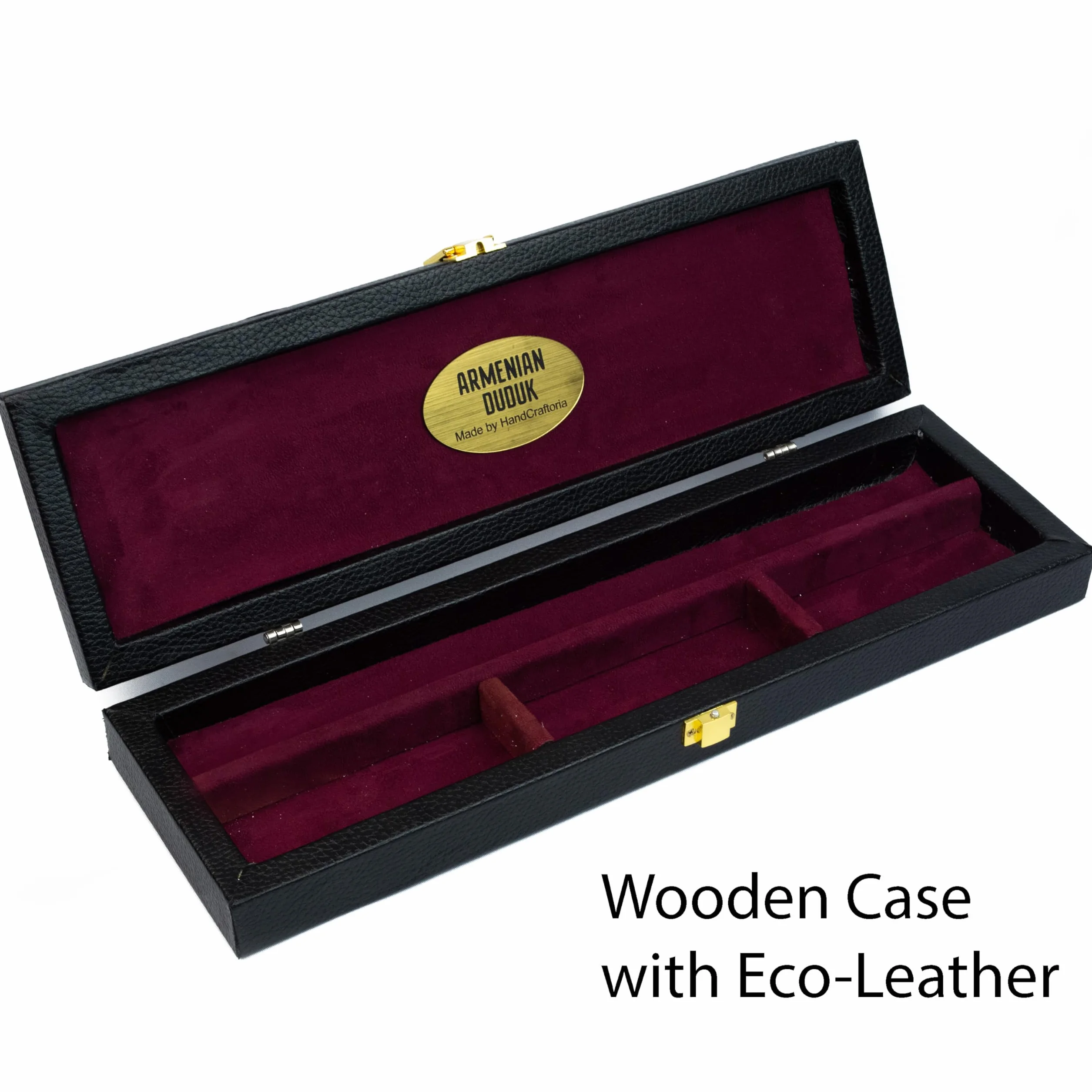 HandCraftoria Instrumento profesional armenio DUDUK de madera de albaricoque, caja de madera cubierta con cuero, 1 caña profesional y 2 estándar, flauta oboe balaban viento