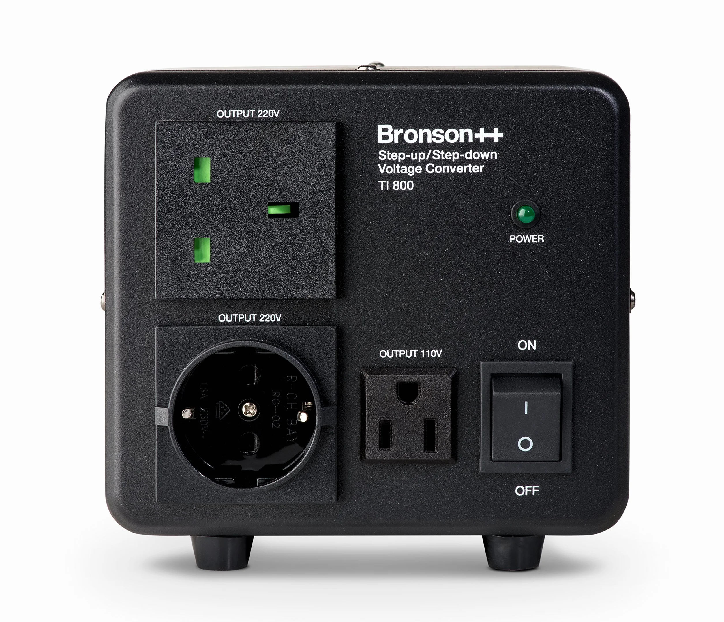 Bronson++ TI 800 - Transformador de 110 voltios convertidor USA Toroidal 800 vatios – Entrada/Salida 220 V/110 V reversible Bronson 800 W