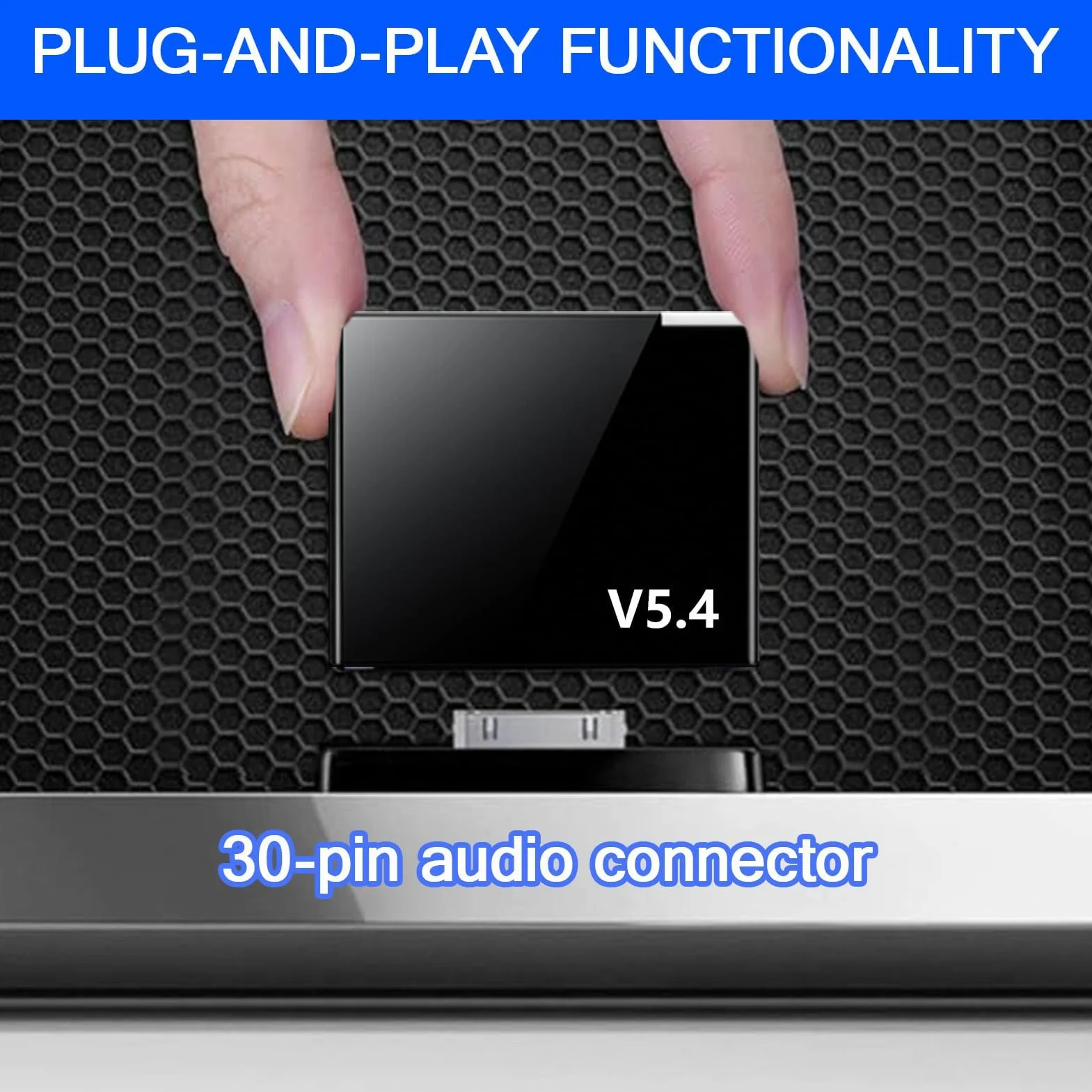 Adaptador Receptor Bluetooth 5.4 de 30 Pines para Bose i-Pod i-Phone SoundDock, Transmisor bluetooth y Receptor hifi, Receiver 30 Pines compatible con TV, PC