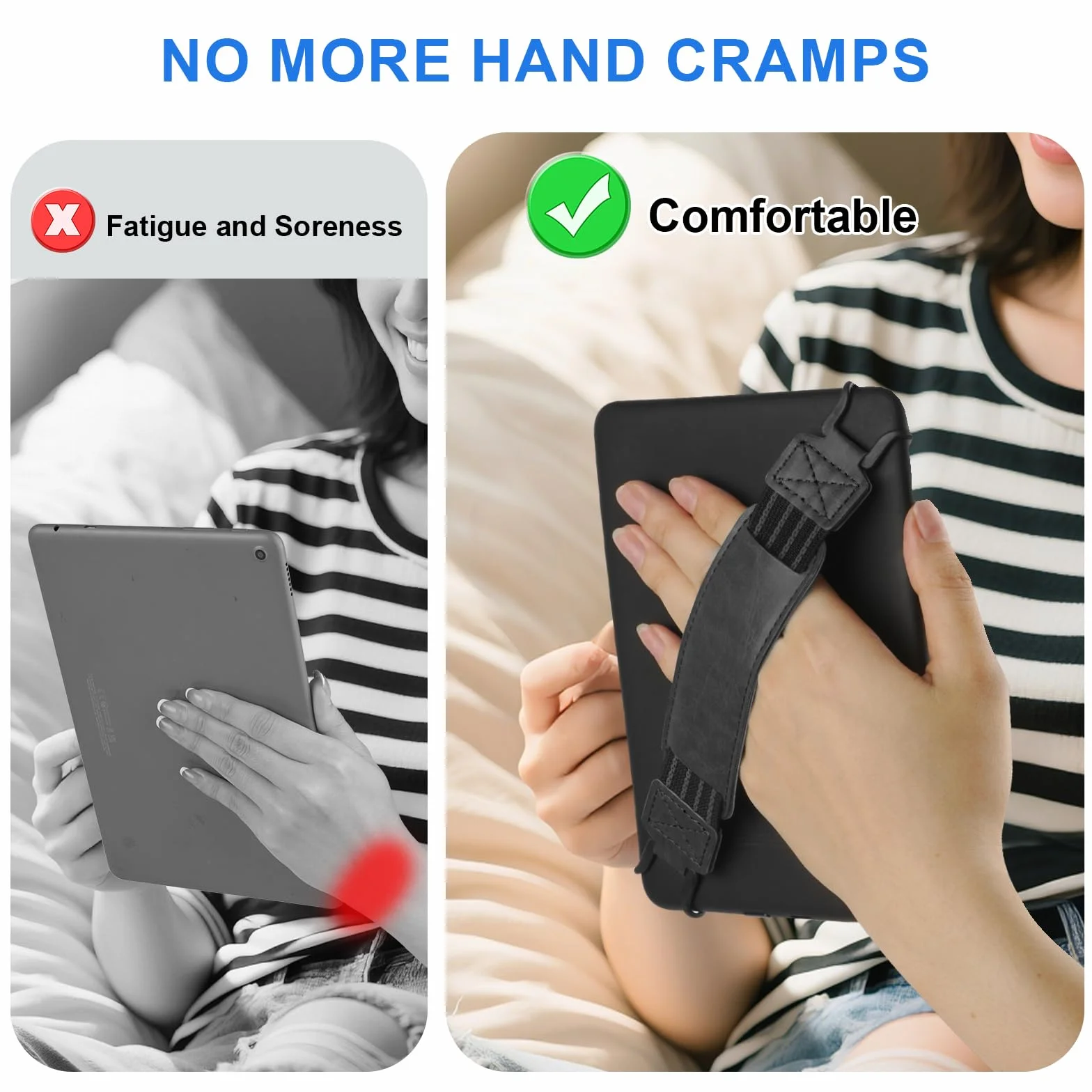 Universal Soft Hand Strap para eReader 6-7 Pulgadas Compatible con Kindle/Kobo/Pocketbook/Tolino/Sony/Paperwhite/Nook Negro
