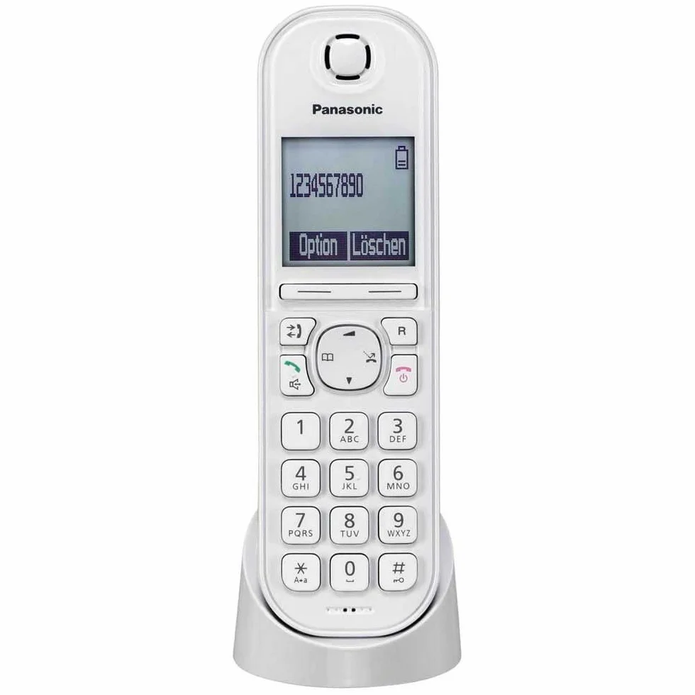 Panasonic Teléfono IP DECT KX-TGQ200GW (inalámbrico, compatible con Cat-iq 2.0, modo manos libres, bloqueo de llamadas, Eco-Plus, teléfono digital) blanco