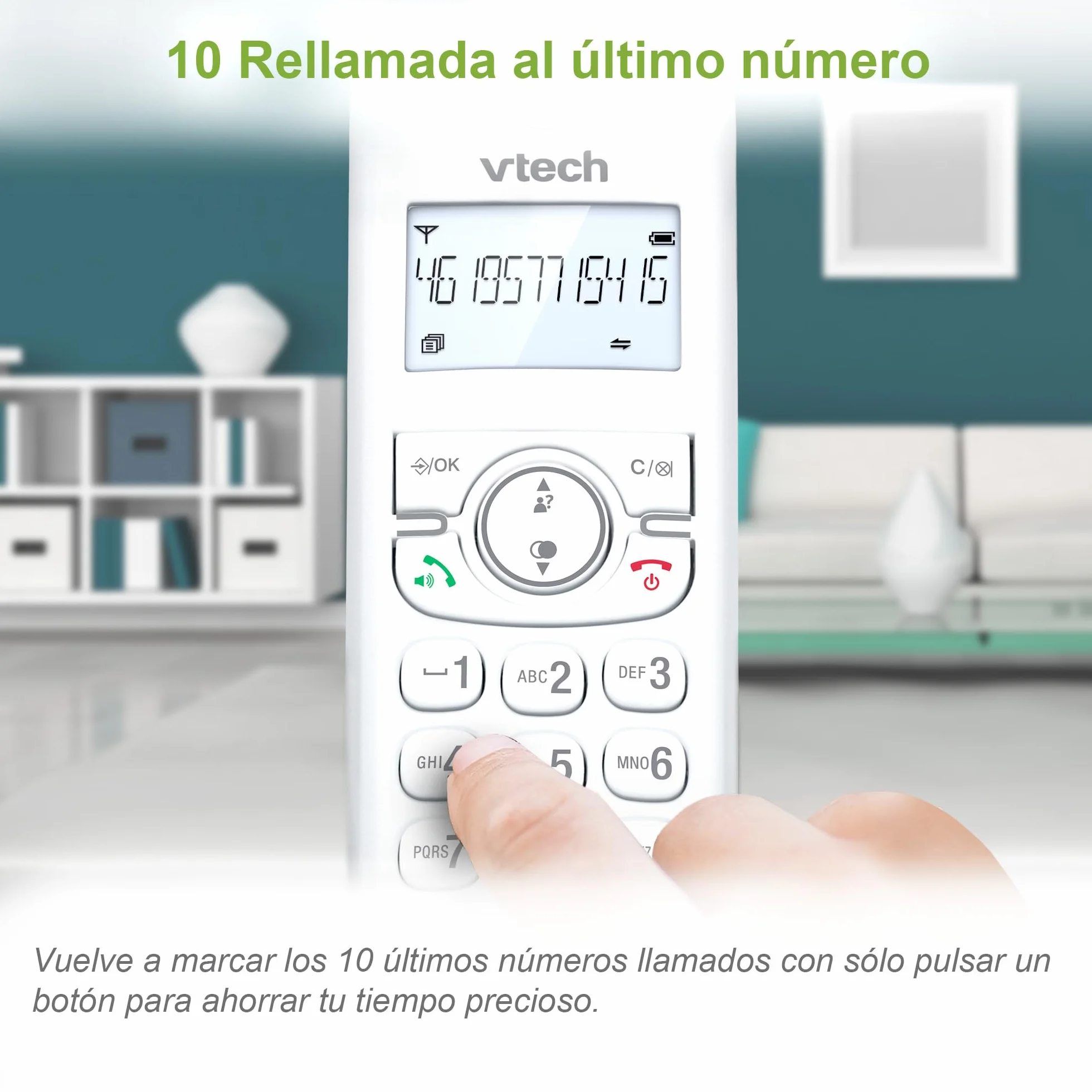 VTech CS1501 DECT Teléfono inalámbrico duo con cargador doble, manos libres, bloqueo de llamadas, identificador, pantalla retroiluminada, Blanco