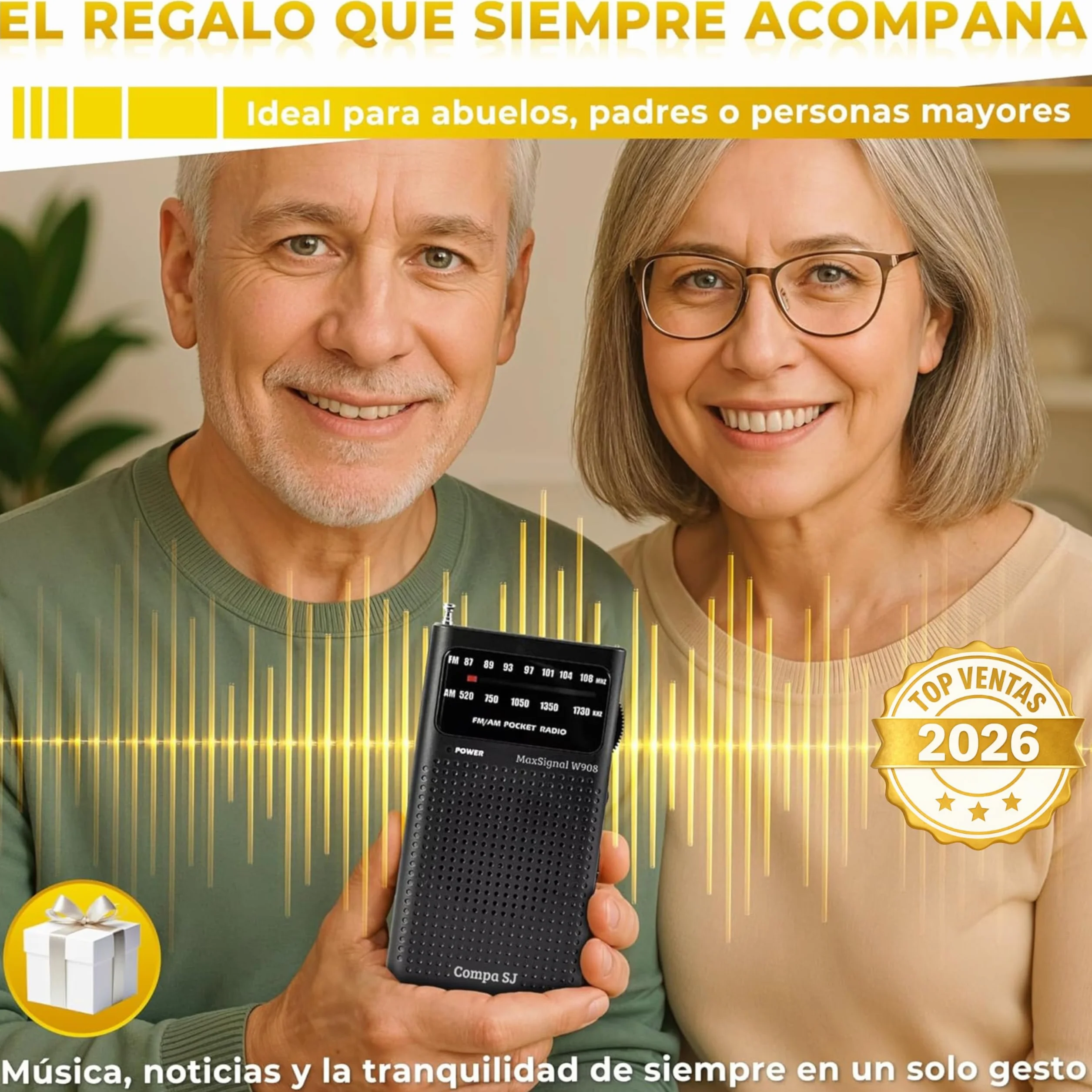 SUPER MAX Radio a Pilas Portátil Pequeña Am/FM Transistor Analógica de Bolsillo Fácil de Usar Señal Fuerte Kit Emergencia Entrada Auriculares Para Personas Mayores Familia Viajes AA Auriculares Regalo