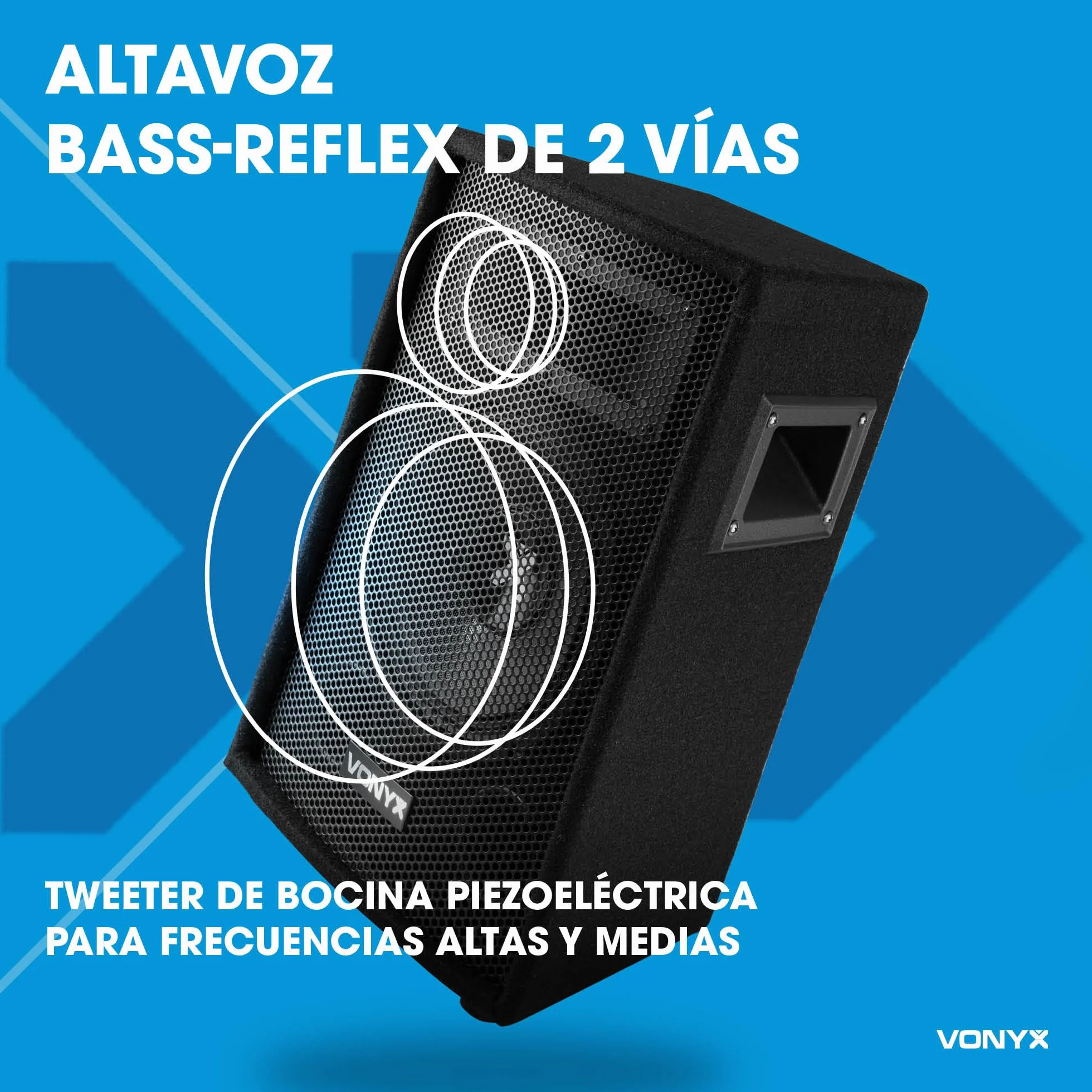 Vonyx Set de Altavoces PA, Cajas de música pasivas, Equipo DJ, 1700 W, 2 subwoofers, 2 Tapas, 2 Cables de Altavoz Bi-Amp, Sistema PA, para Fiestas, Conciertos y pequeños Festivales