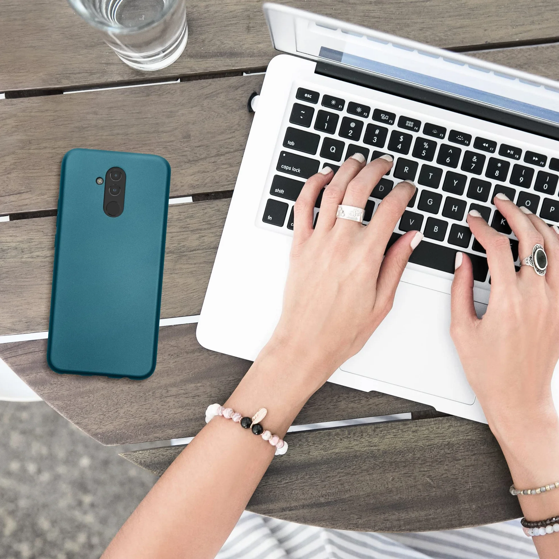 kwmobile Funda Huawei Mate 20 Lite Carcasa TPU Silicona Ultrafino Azul metálico