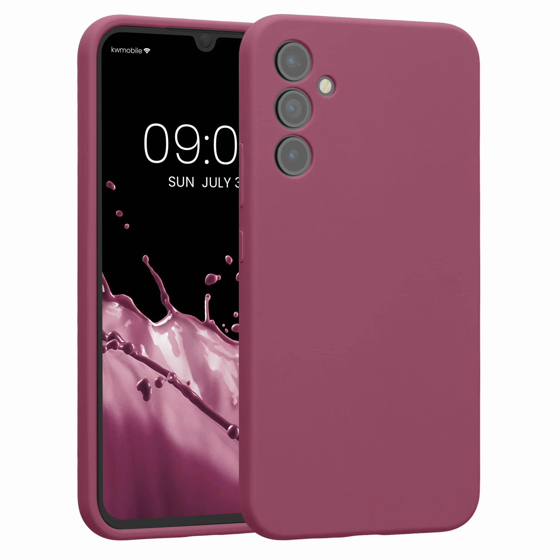 kwmobile Carcasa Compatible con Samsung Galaxy A34 5G Funda - Case TPU y Silicona con Interior de Microfibra - Suave Protector antigolpes para móvil - orquídea Morada