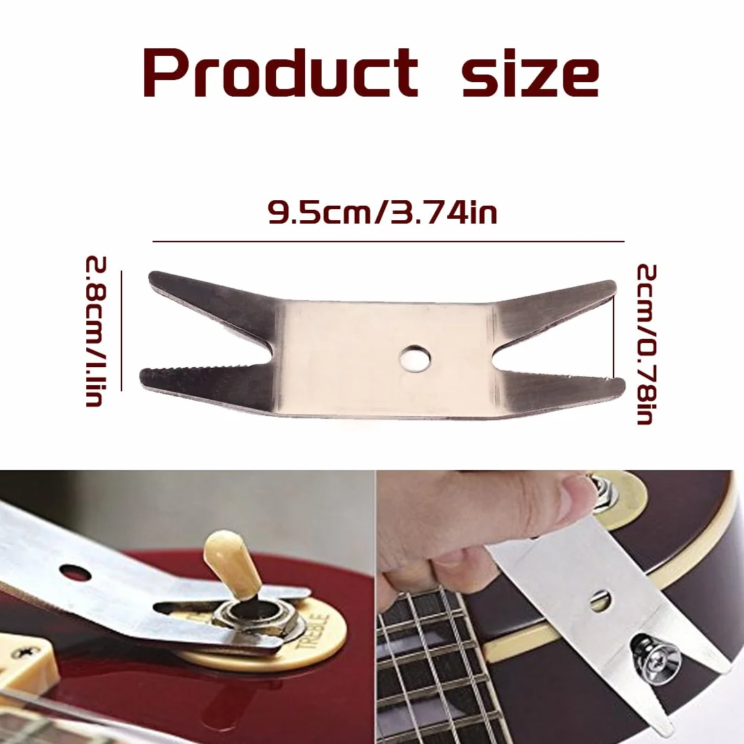 GXGM Multi-función de acero inoxidable llave de bolsillo para la guitarra baja para reparar perillas llaves de afinación bujes piezas y accesorios