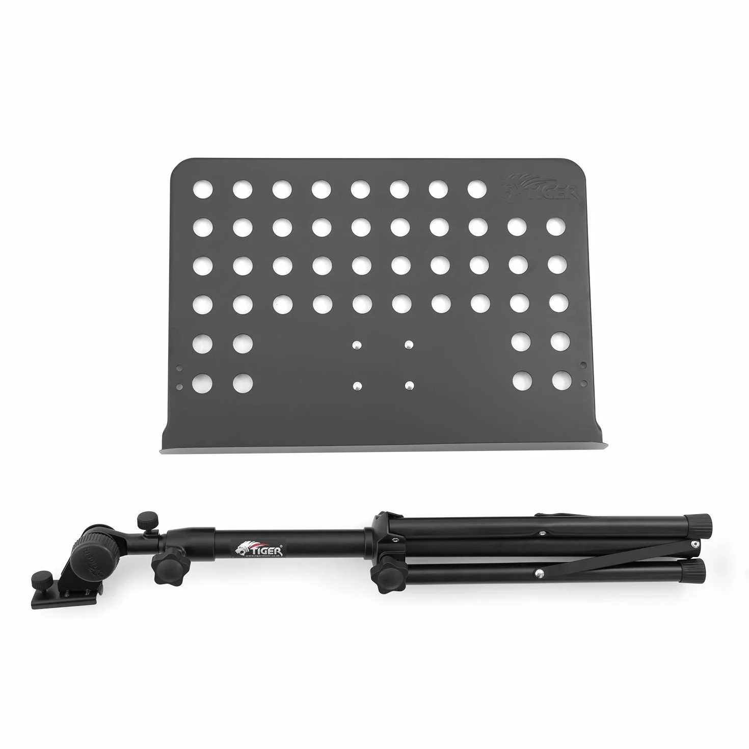 TIGER MUS7-BK Atril para música orquestal, atril para partituras totalmente ajustable - Negro