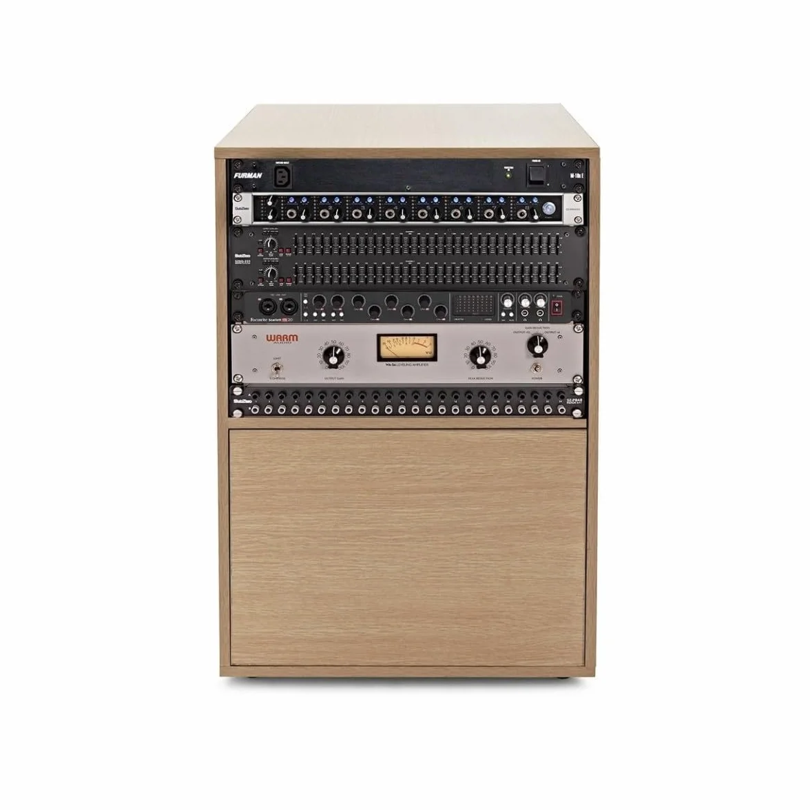 Armario rack de estudio 8U de Gear4music Wood H-76cm W-52cm D-47cm