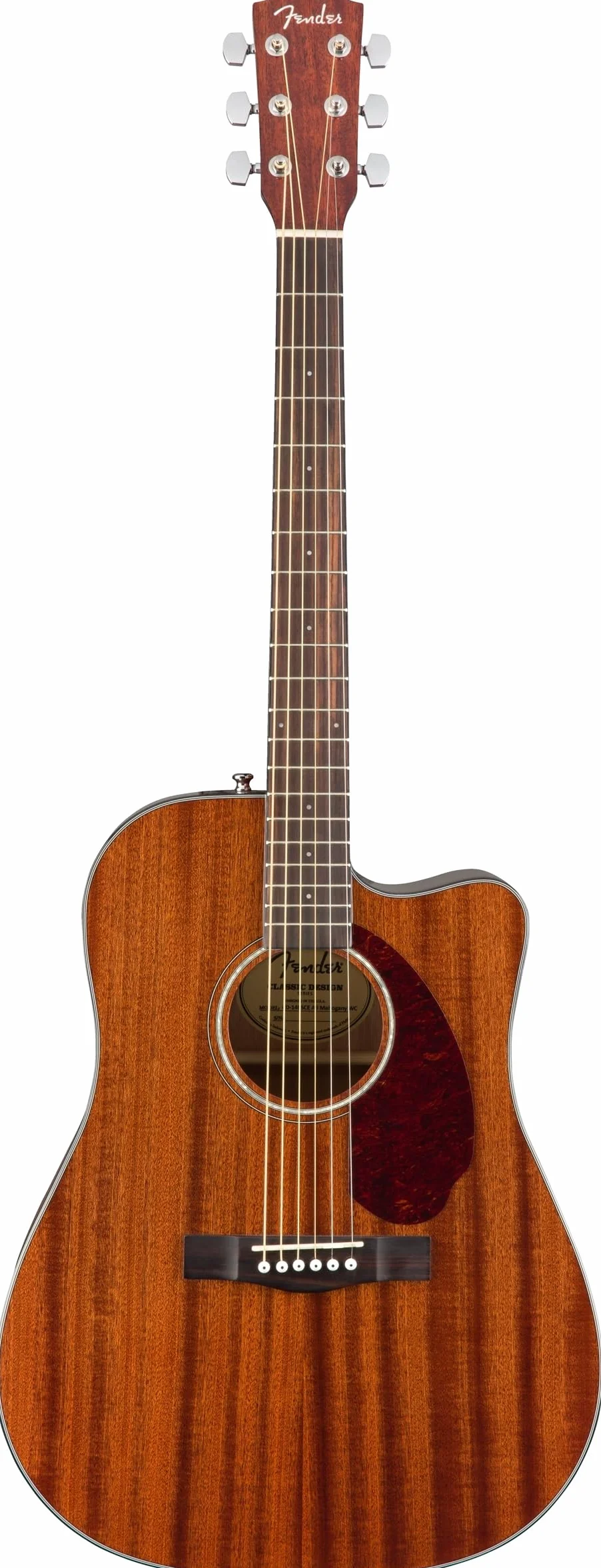 Fender CD-140SCE Dreadnought Guitarra Acústica Electrificada, Caoba Natural, con Estuche Rígido, Incluye cursos virtuales gratuitos en Fender Play