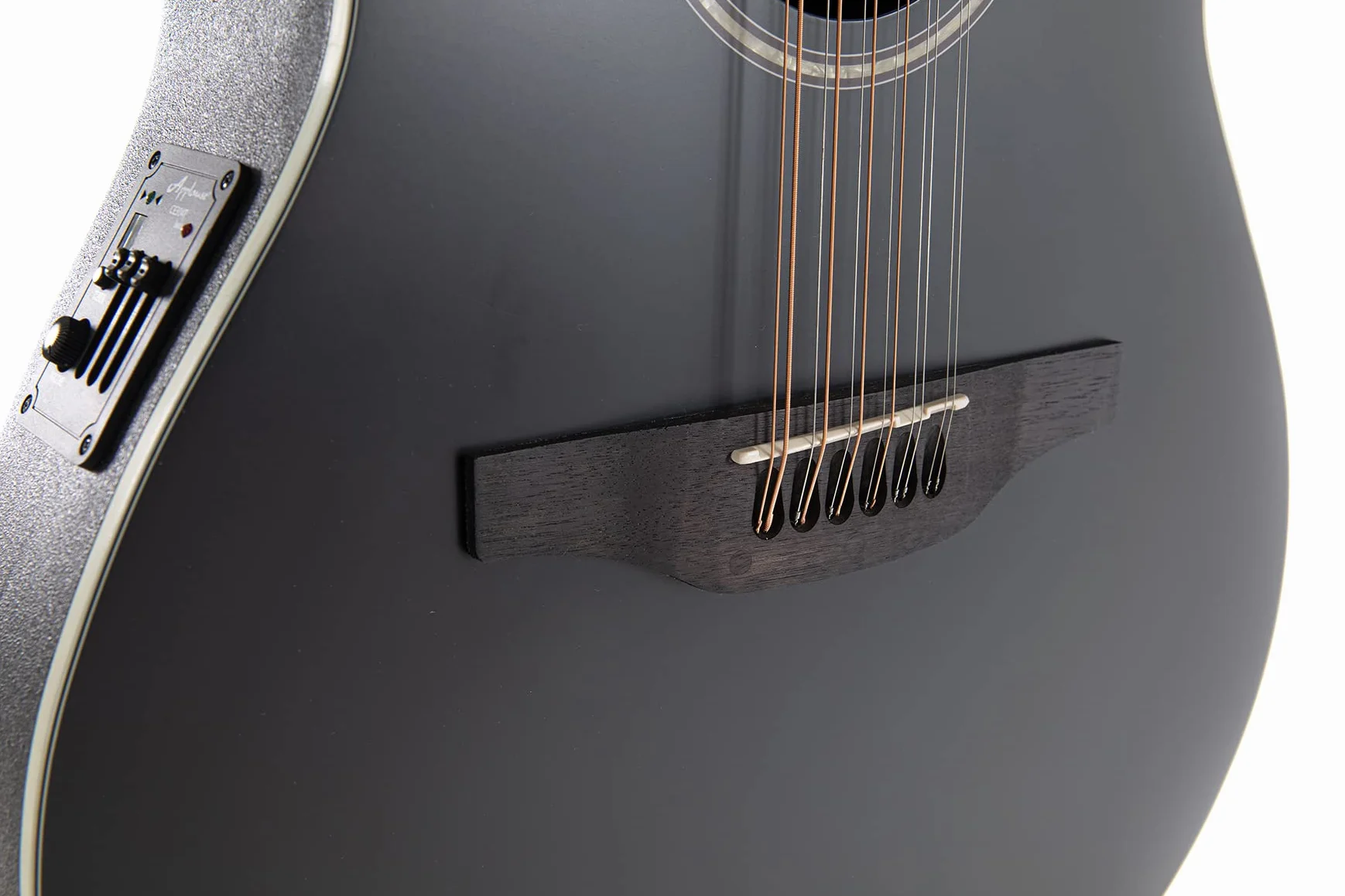 Applause E-Guitarra acústica Traditional AB2412 Mid Cutaway 12-string - Cuerpo Roundback Lyrachord Mid-Depth - Preamplificador AP3TP - Tapa de abeto - Black Satin - AB2412-5S