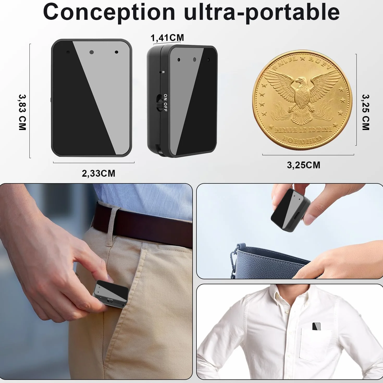 Grabadora de voz magnética de 16 GB con reducción de ruido, puerto USB-C recargable para estudios, conferencias, reuniones, entrevistas, grabadora de audio portátil con auriculares, fácil de usar