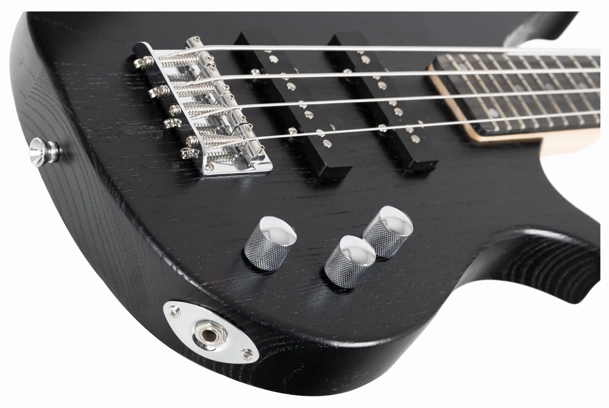 Rocktile TB-4 MBK Traveler Bajo Eléctrico - Bajo eléctrico de 4 cuerdas en formato de viaje - Cuerpo: Aliso, Mástil: Arce - Diapasón: Technical Ebony - 2 pastillas single coil - Negro mate
