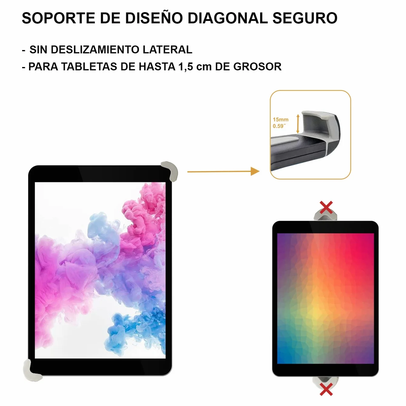 / Soporte Tablet Coche Central/para iPad, iPad Pro (9.7&12.9‘‘) / Samsung Galaxy Tab Pro, HTC, ASUS/Porta Universal Tablet 9,5-14,5" Pulgadas/Asiento/REPOSACABEZAS Coche CABECERO