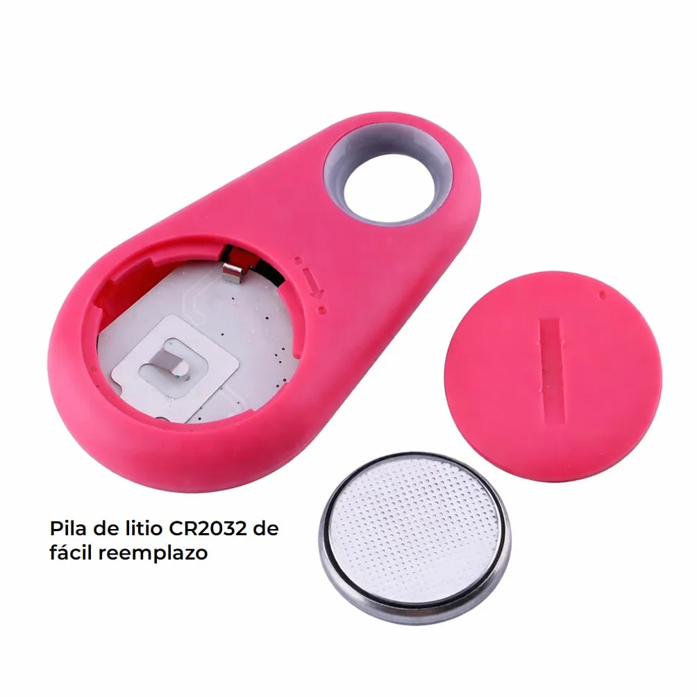 Rastreador GPS Bluetooth con Alarma Antipérdida Localizador Inteligente para Mascotas App Móvil Geocercas Batería Larga Duración