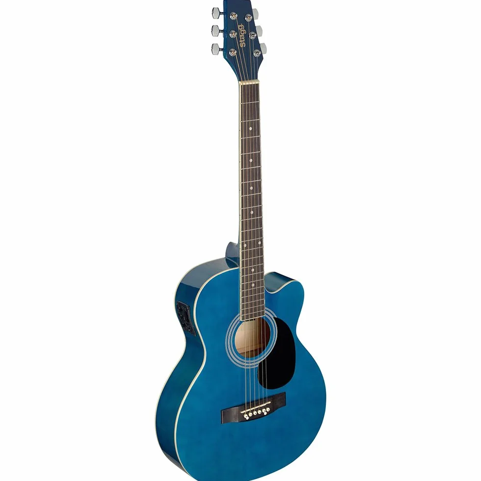 Guitarra acústica de auditorio Stagg, azul