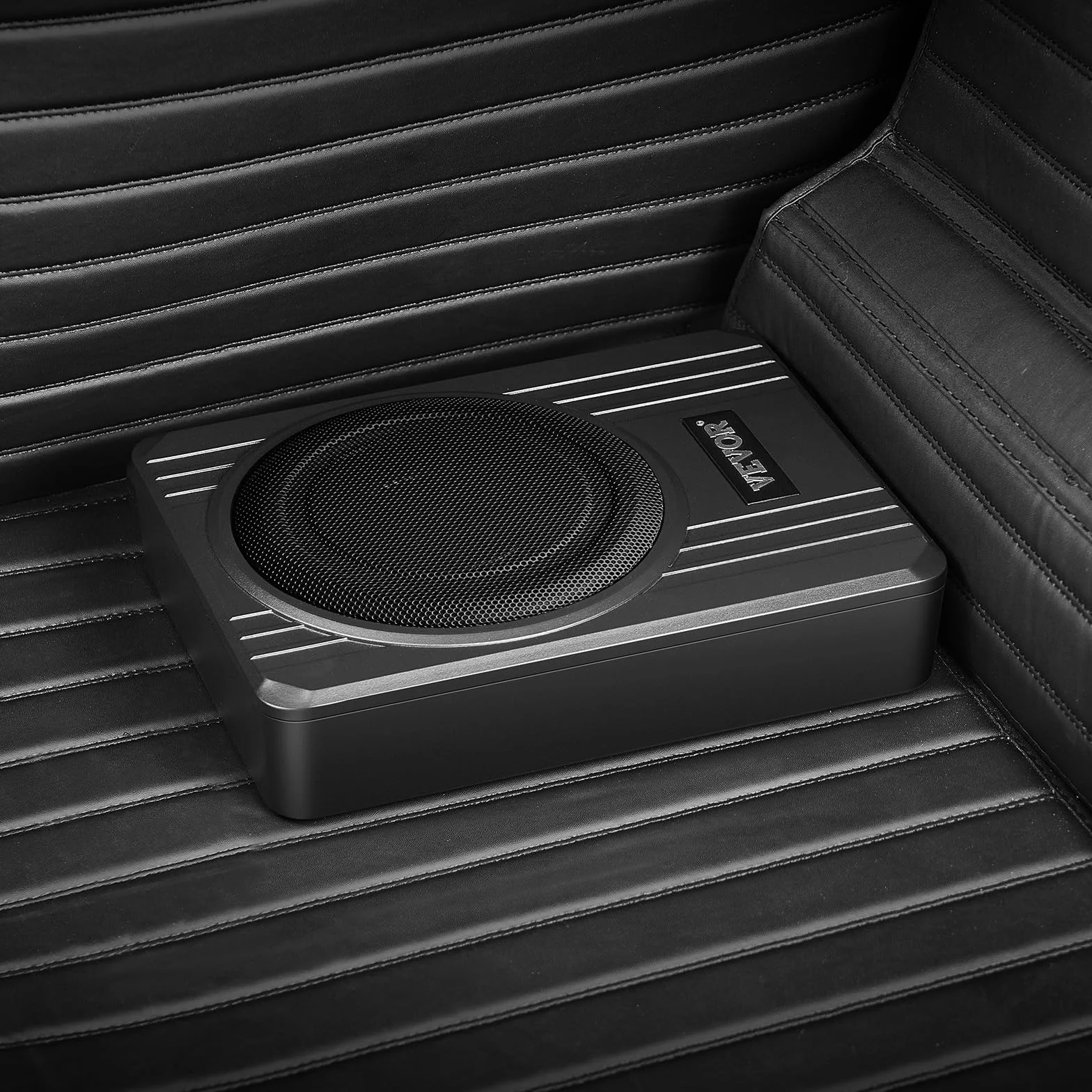 VEVOR Subwoofer para Debajo del Asiento para Automóvil 203 mm 400 W Altavoz Compacto para Coche Amplificador Incorporado Entrada Bajo Controlador de Volumen Control Remoto con Cable