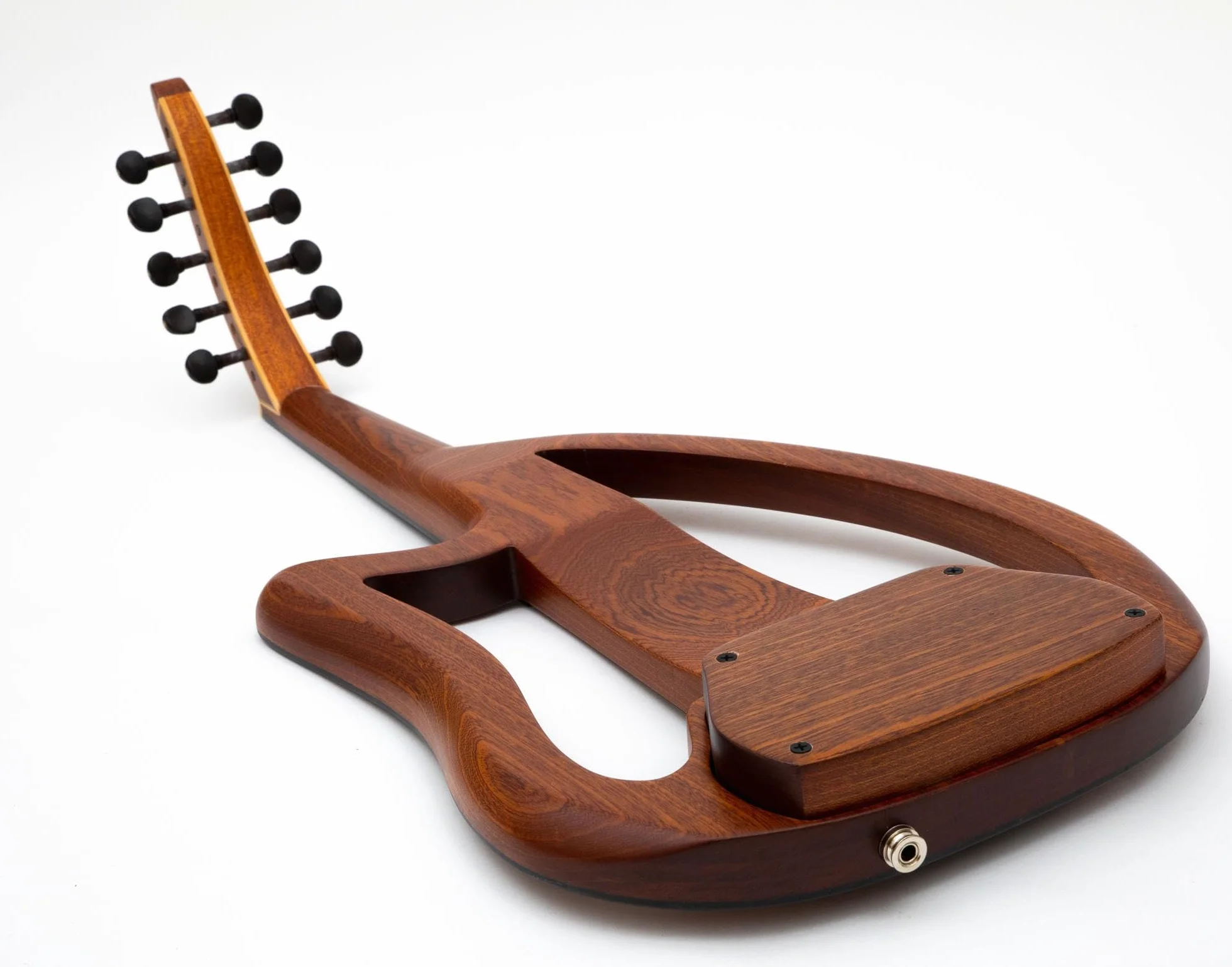 Clavijas eléctricas profesionales de caoba y ébano, ecualizador de 3 bandas, afinador integrado turco eléctrico Oud Oud con pastilla, funda y púas gratis