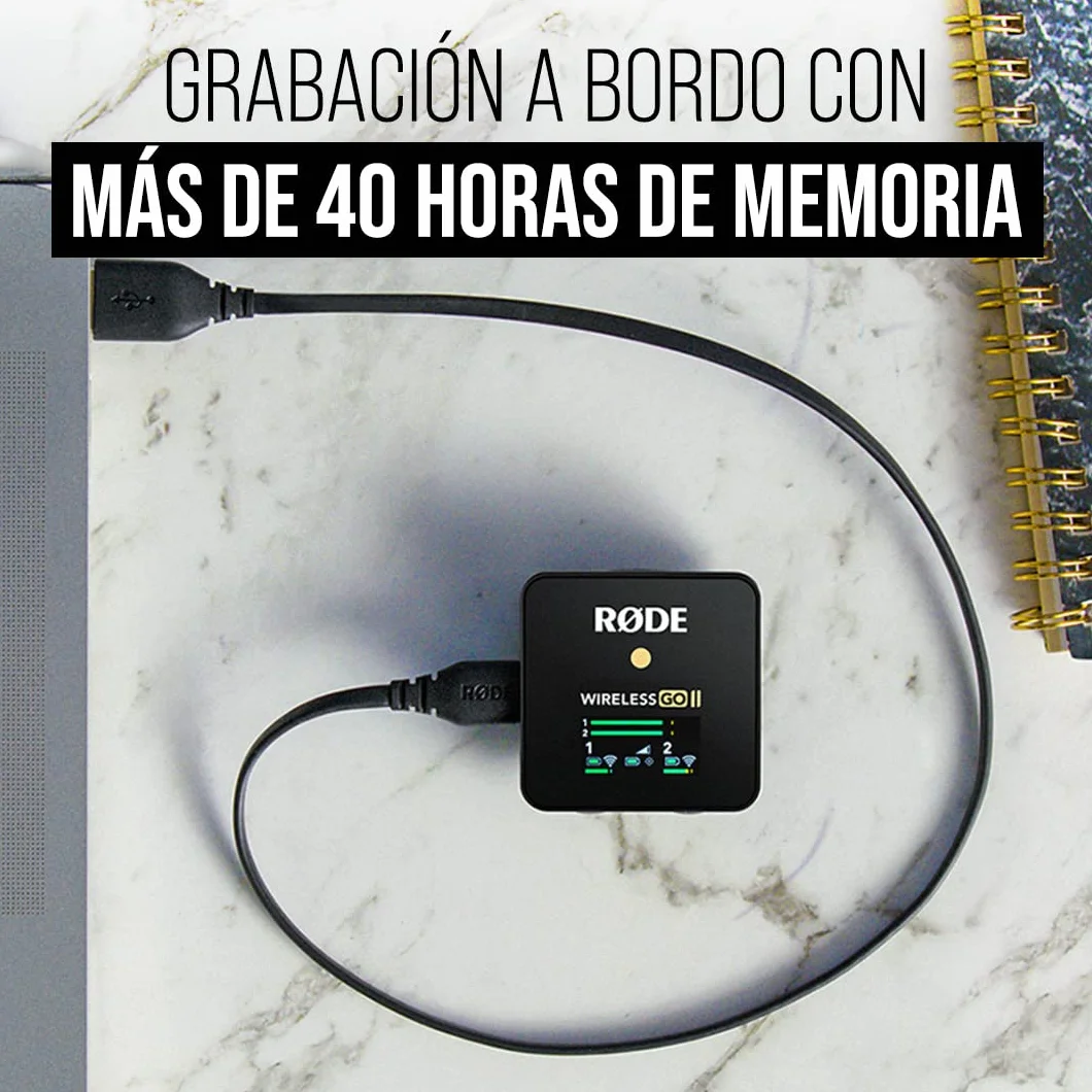 RØDE Wireless Go II Sistema inalámbrico de doble canal con micrófonos incorporados, transmisor doble, negro