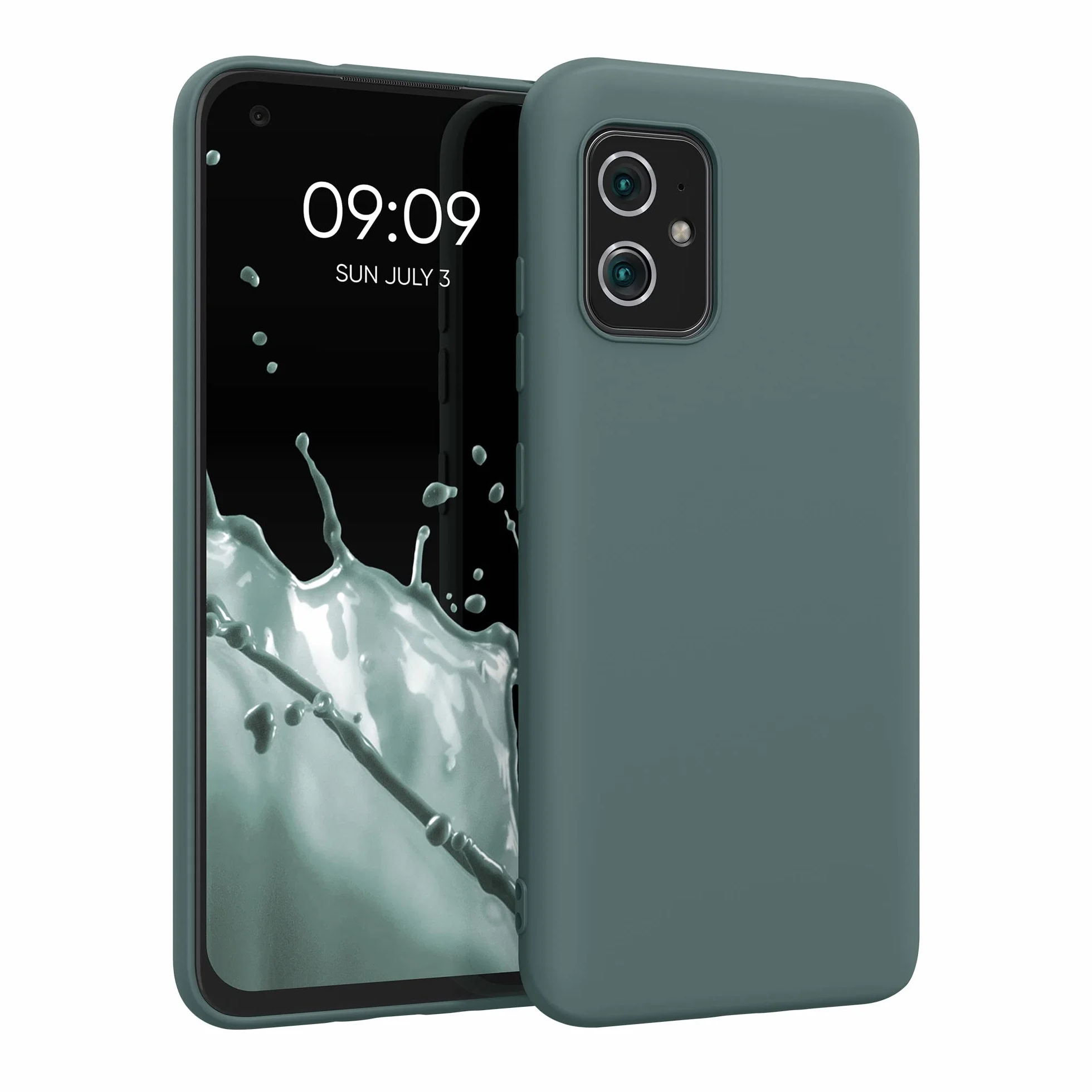 kwmobile Funda ASUS Zenfone 8 Carcasa TPU Silicona Bordes elevados anticaídas Verde Bosque