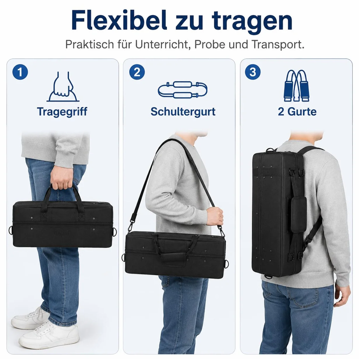 Tela de Oxford Trompeta Bolsa, Estuche de Trompeta, Acolchado Interno y protección contra raspaduras, Trompeta Maleta para su Transporte para músicos viajeros