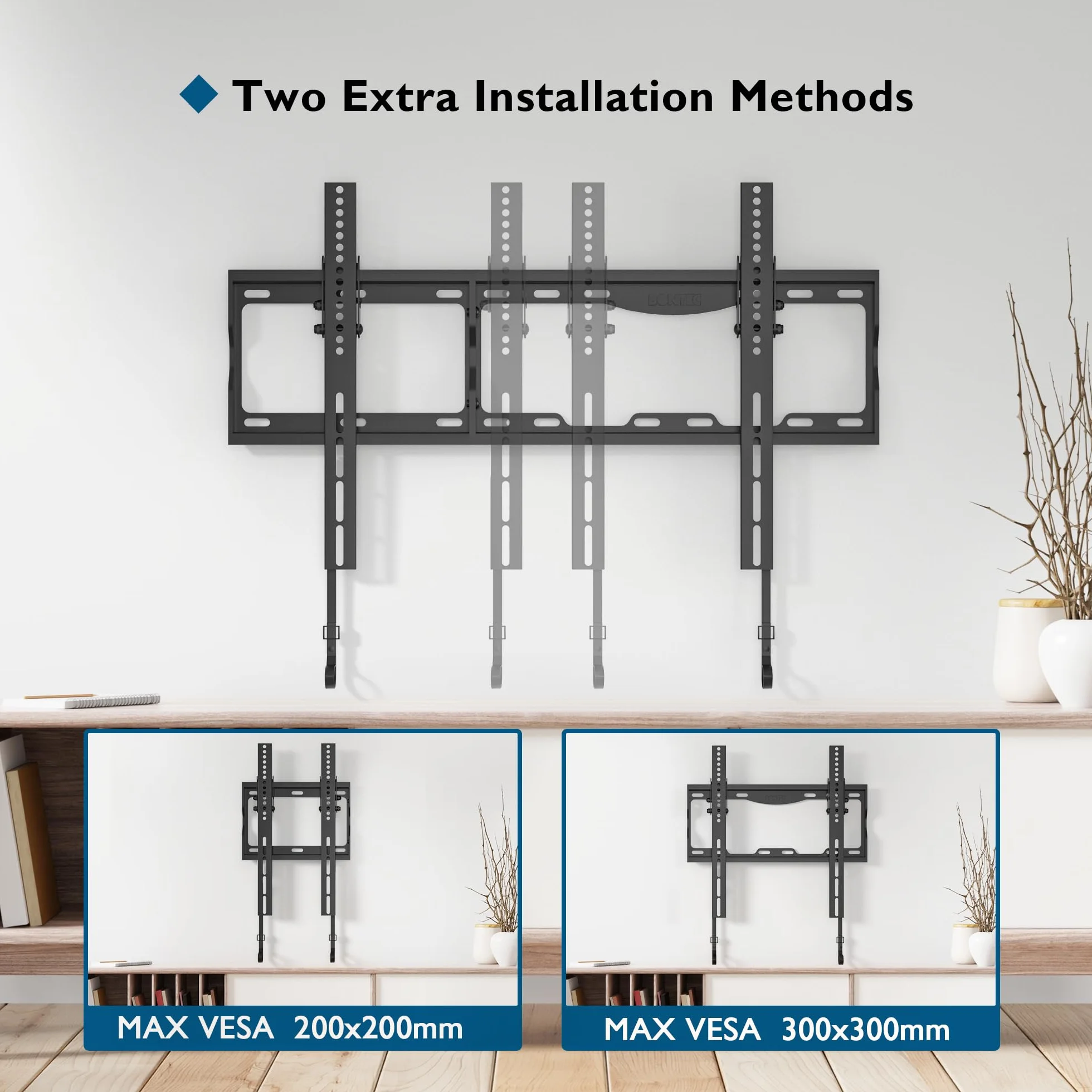 BONTEC Soporte TV Pared 17-86 Pulgadas Inclinable VESA 600x400 mm 75 kg LED LCD OLED