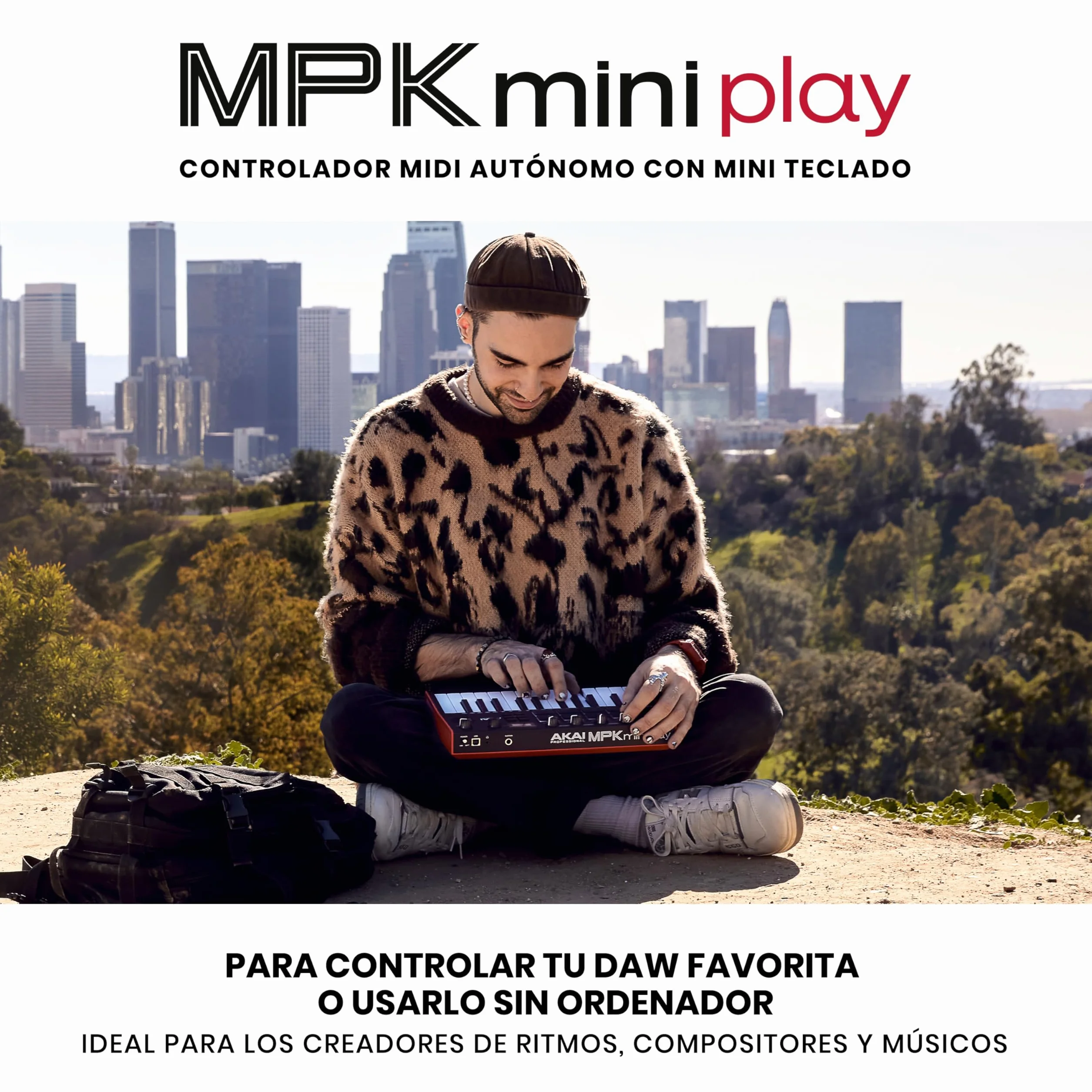 Akai Professional MPK Mini Play MK3 - Teclado Controlador MIDI con Altavoz y Sonidos Integrados, Pads MPC, Teclado Dinámico, Software de Producción Musical y Native Instruments Sound Package