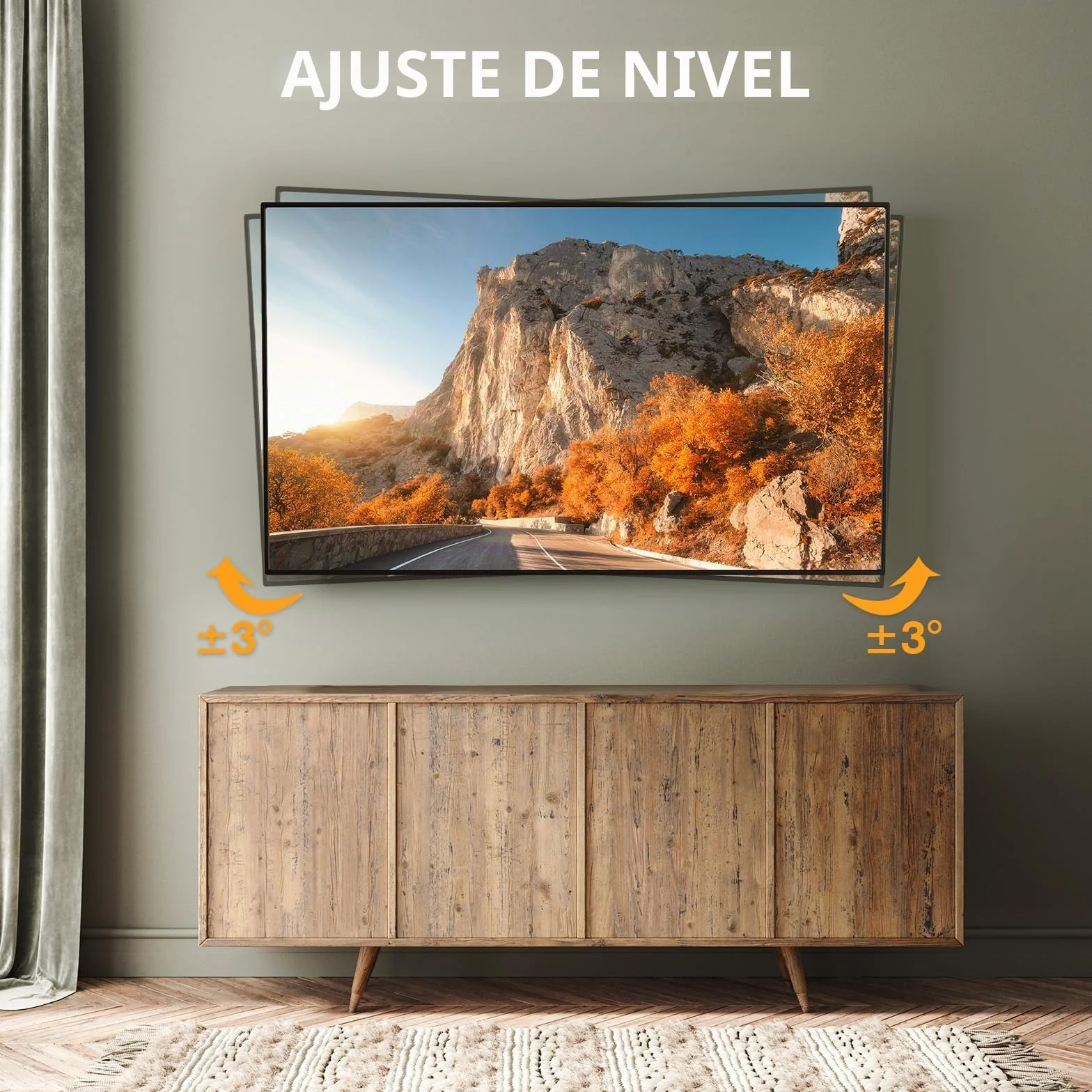 Perlegear Soporte TV de Pared Articulado Inclinable Giratorio 26-65 Pulgadas 45 kg VESA 400x400mm