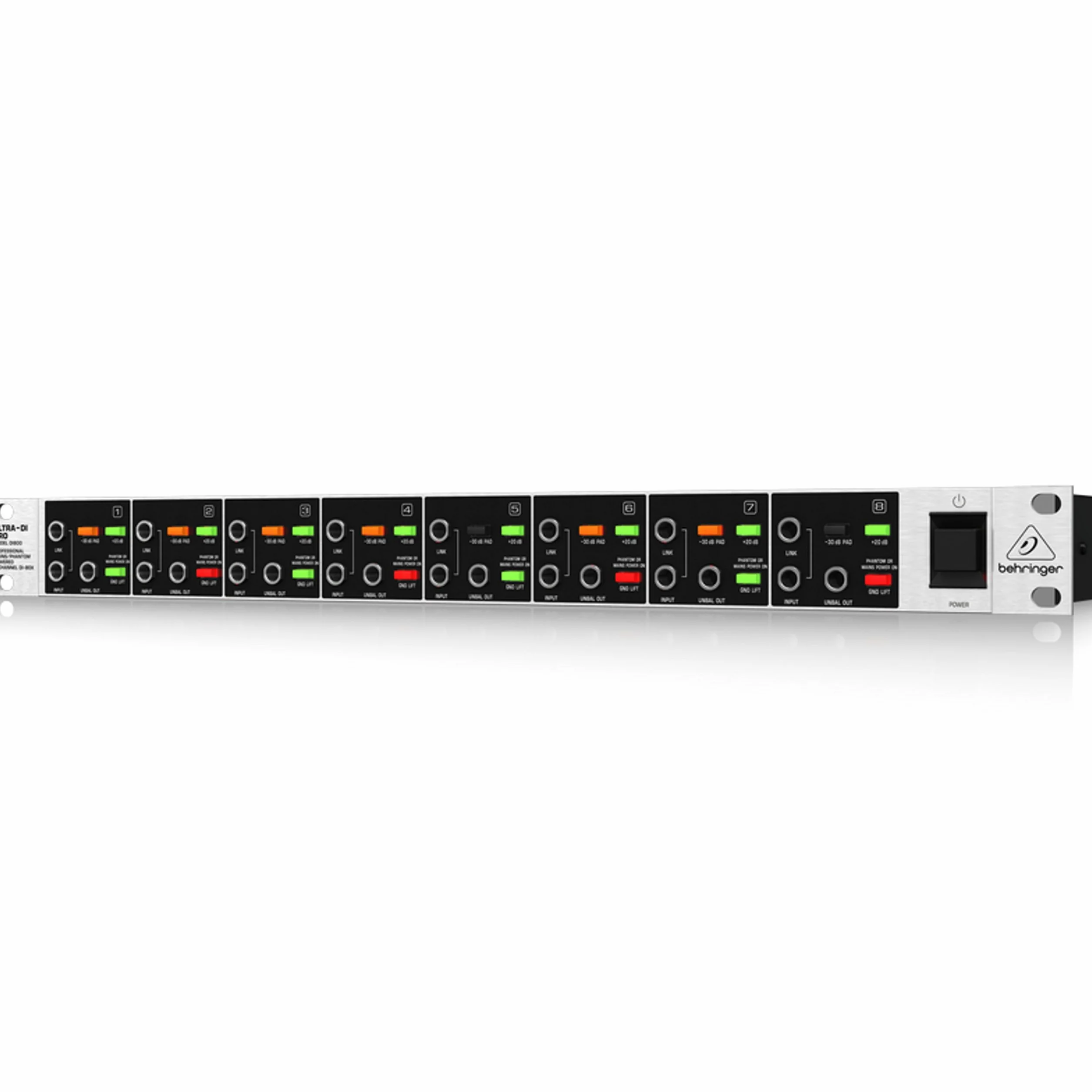 Behringer ULTRA-DI PRO DI800 Caja DI de 8 canales con alimentación principal/fantasma profesional