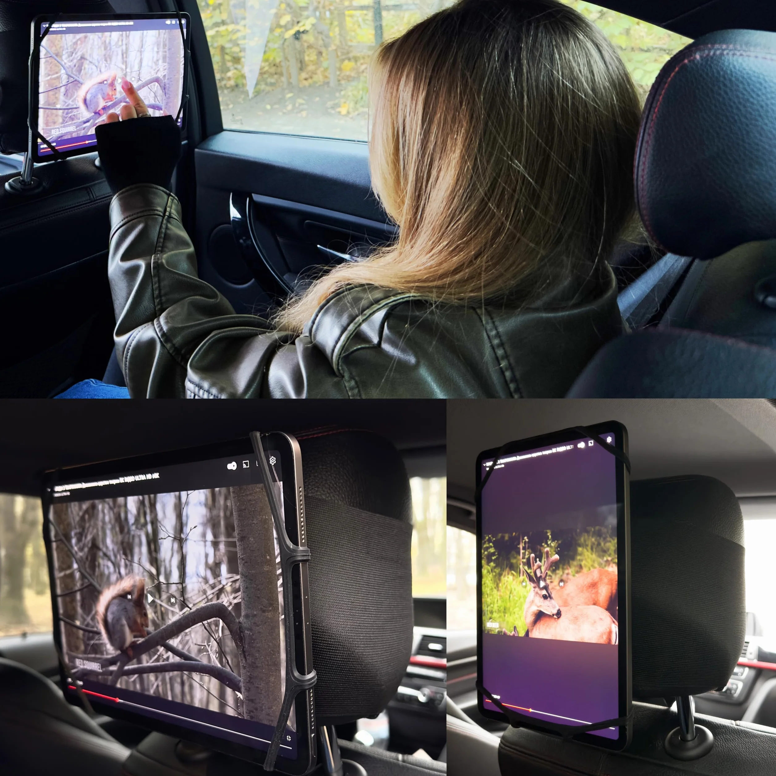 MyGadget Soporte Tablet para Reposacabezas de Coche - Compatible con Tableta de 7 a 11 Pulgadas - Stand para iPad, Kindle Fire, etc - Negro