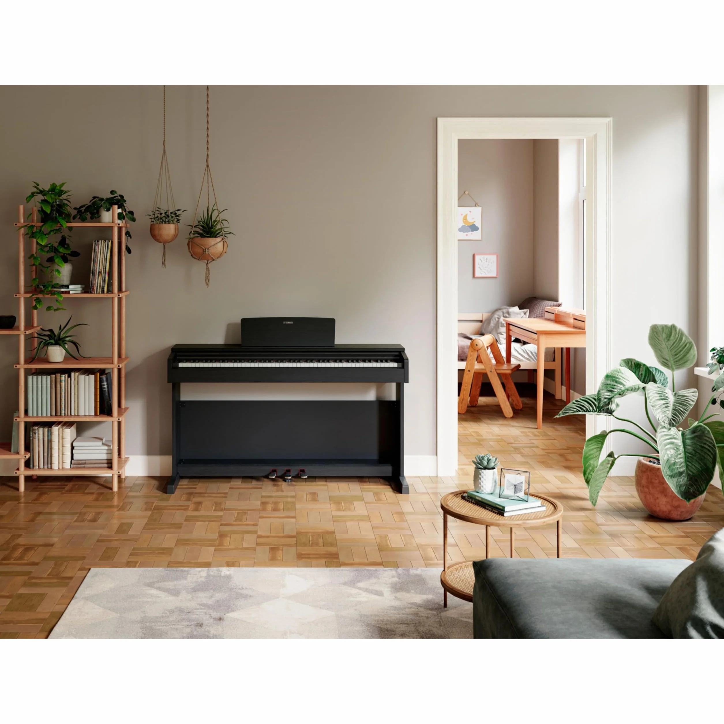 Yamaha ARIUS YDP-145 - Piano Digital, Piano clásico y elegante para principiantes y aficionados, para cualquier rincón de la casa, en negro