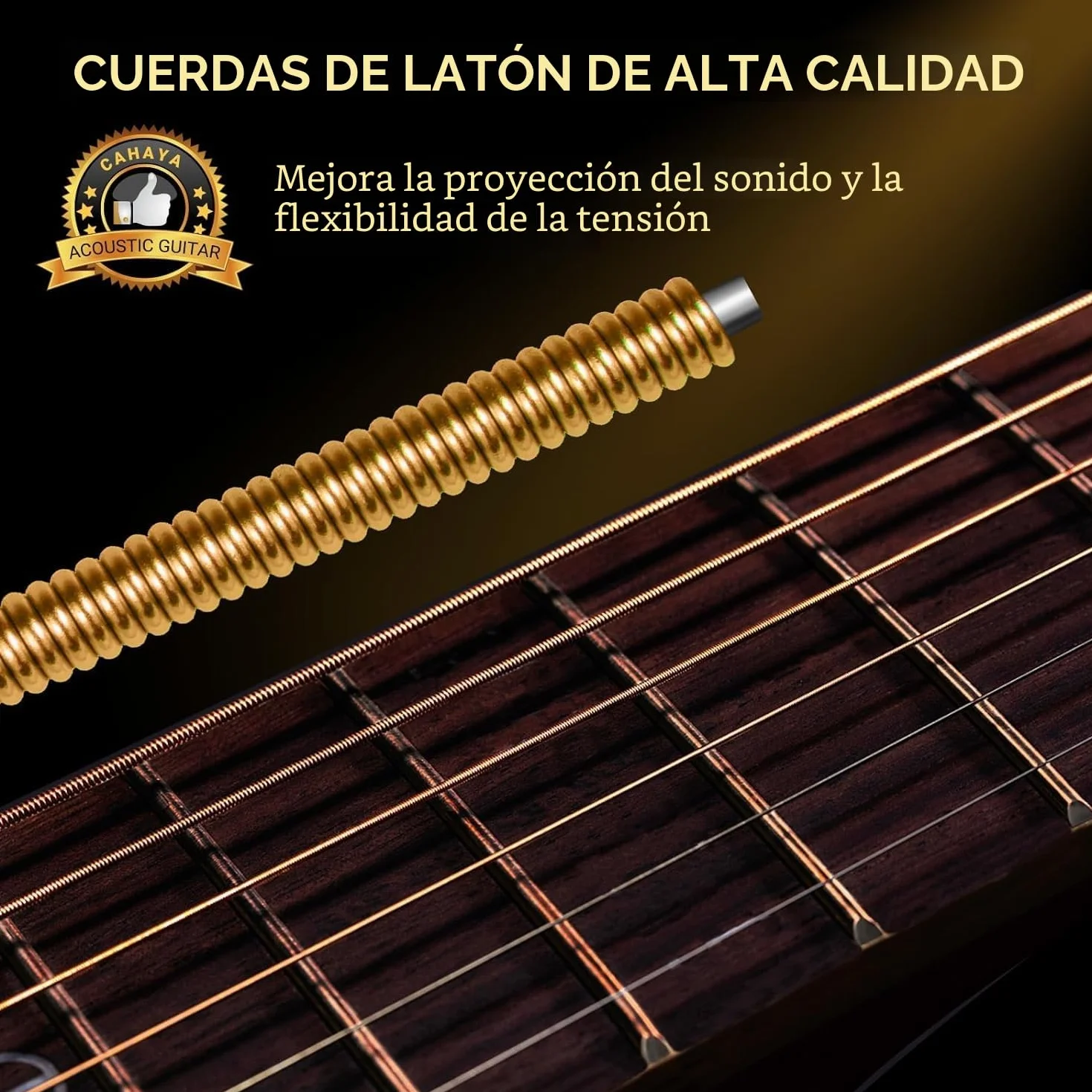 CAHAYA Guitarra Acústica De Tamaño Completo De 38 Pulgadas con Cuerdas De Repuesto, Estuche, Correa, Púas, Cejuela, Pegatinas, Azul, CY0354